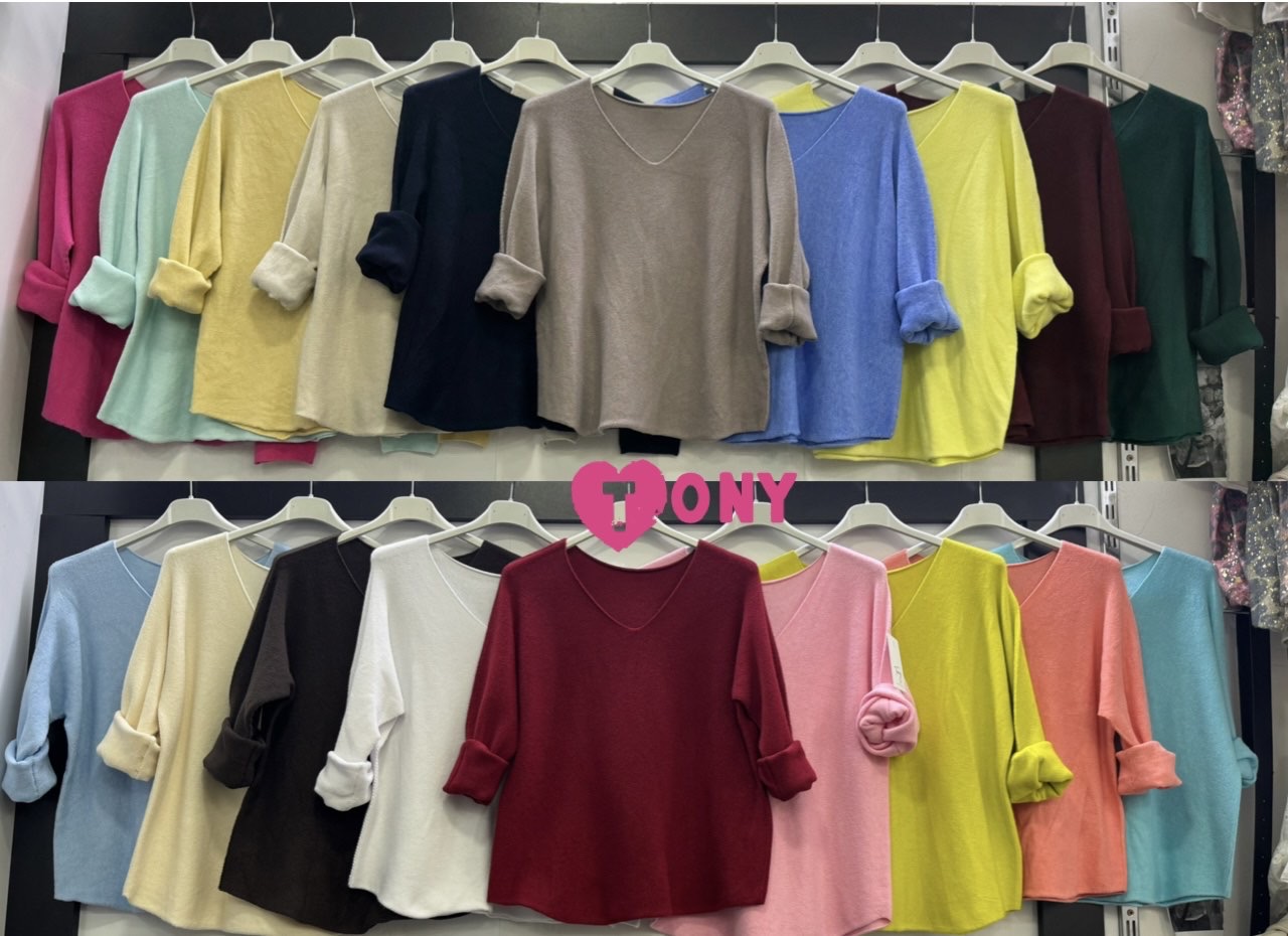 Swetry Damskie  WŁOSKA  , Size uni, paczka 6szt ,mix kolor