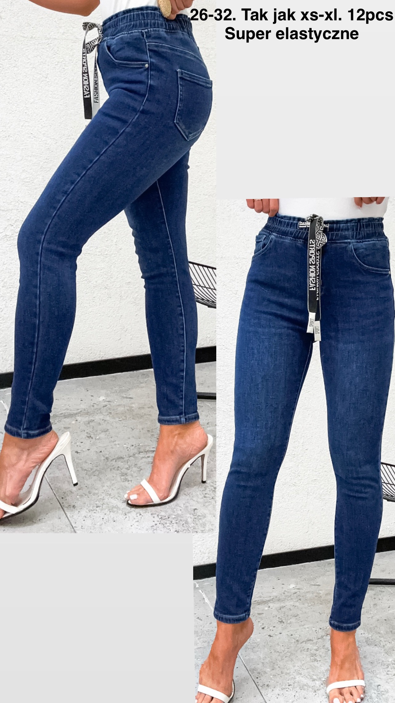 Jeansy  damskie , Size xs-xl,paczka 12szt,1kolor