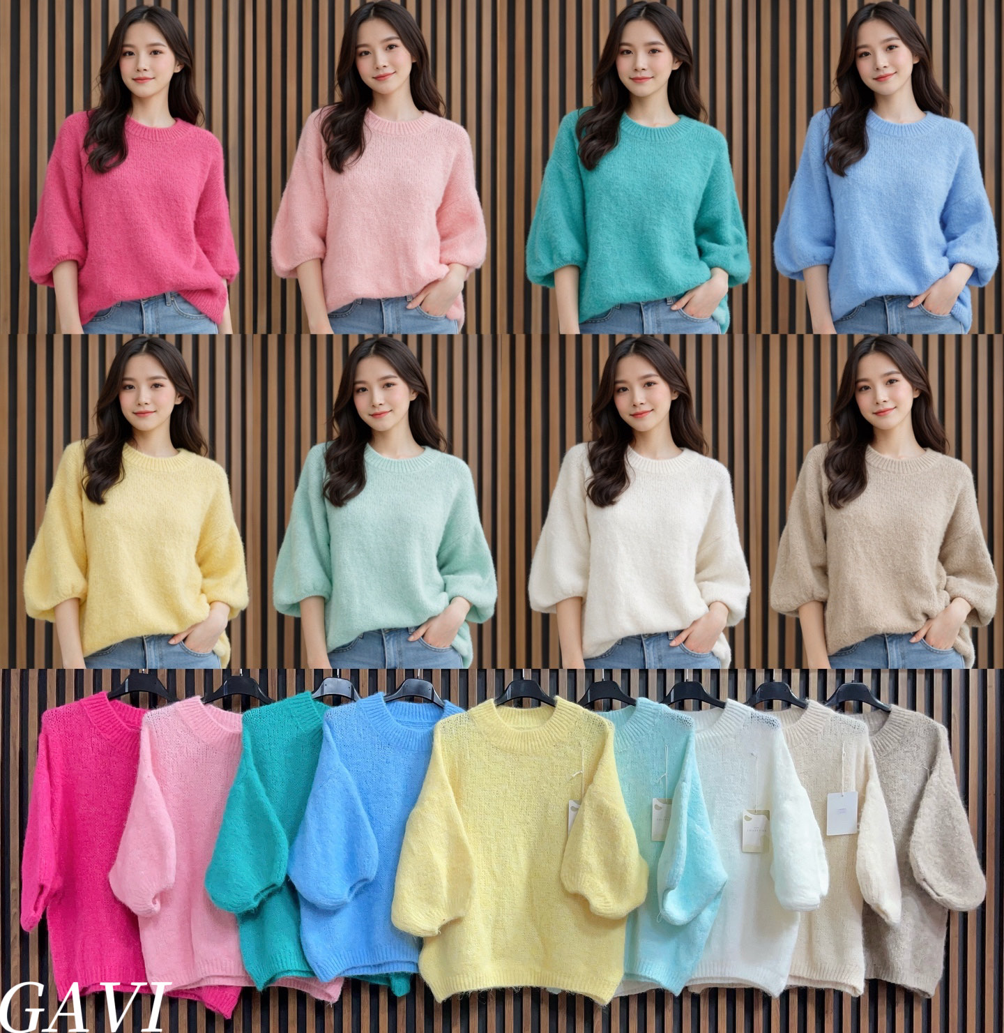 Swetry Damskie  WŁOSKA  , Size uni, paczka 6szt ,mix kolor