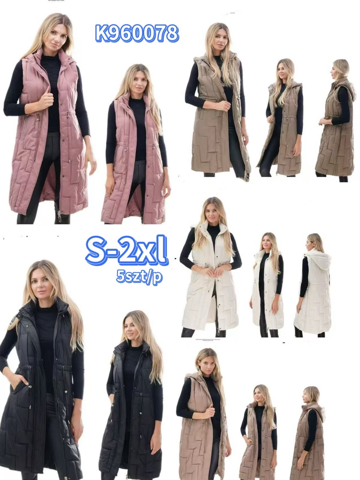 Kamizelki damskie ,size s-2xl,paczka 5szt,1kolor