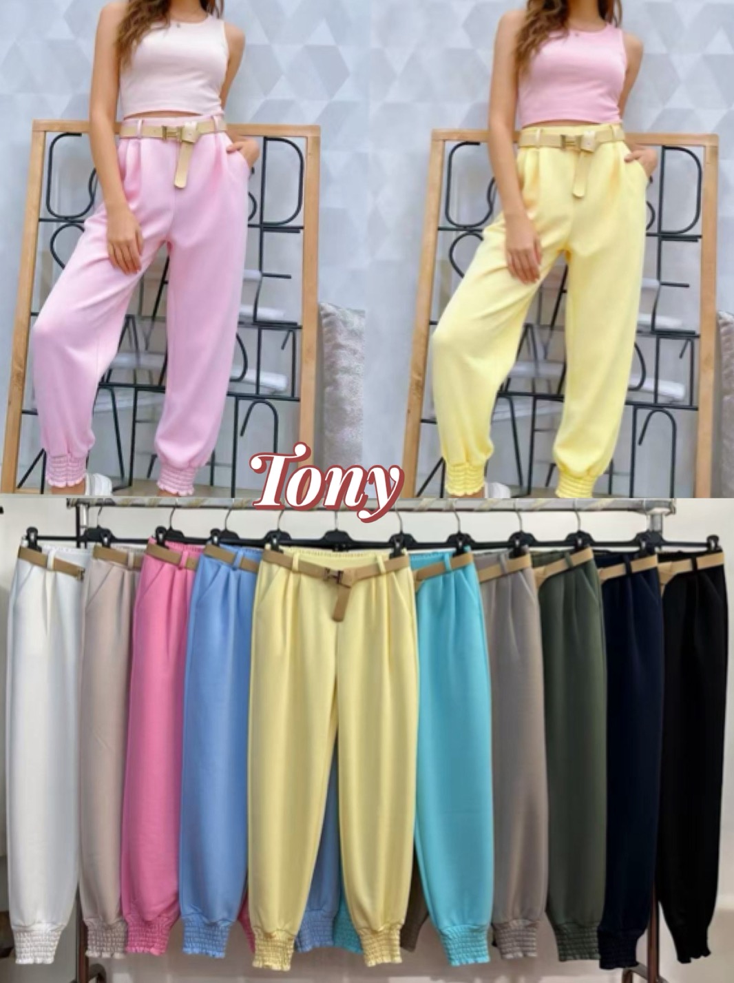 Spodnie Damskie  WŁOSKA  , Size uni, paczka 6szt ,mix kolor