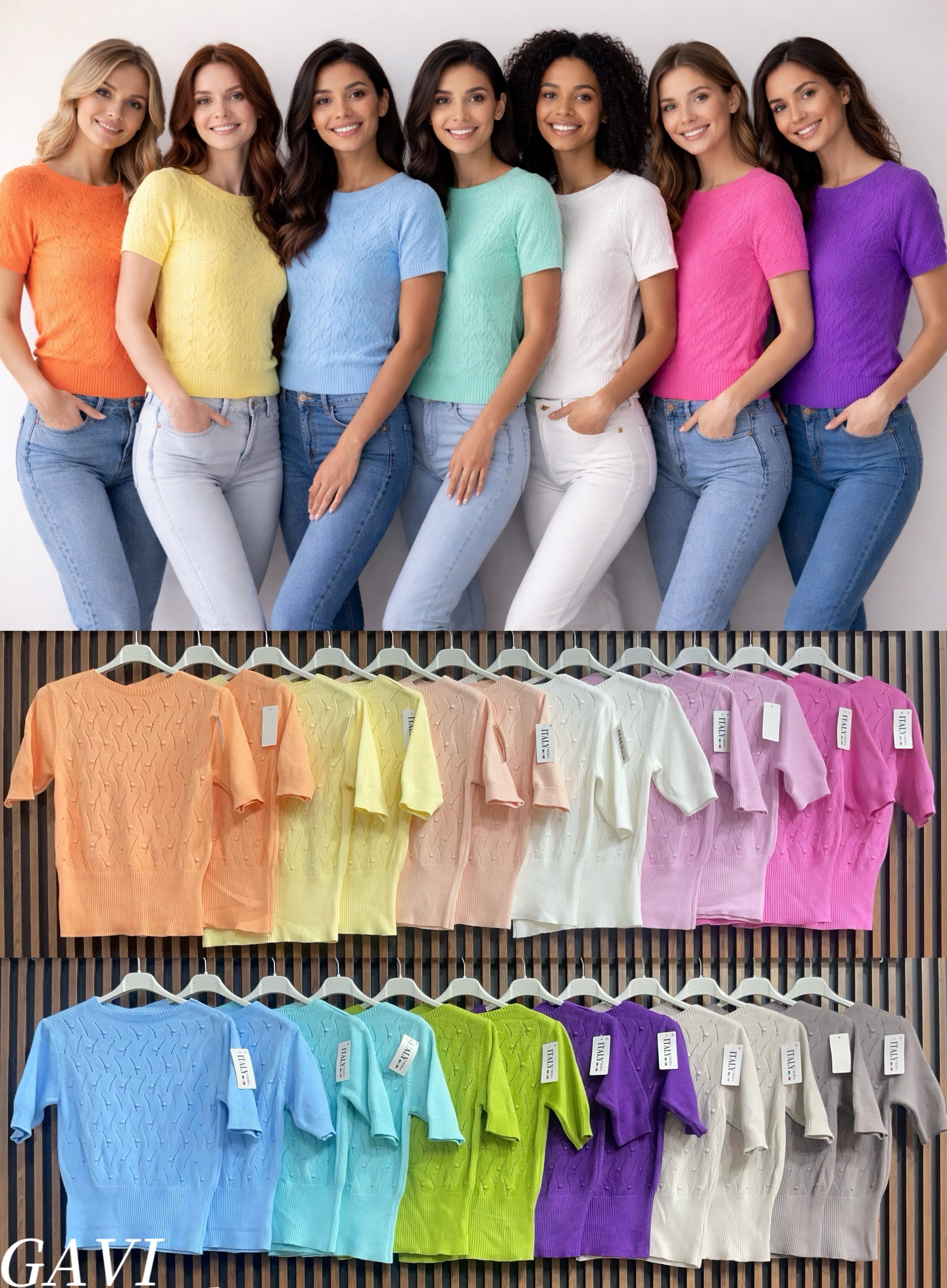 Swetry Damskie  WŁOSKA  , Size uni, paczka 6szt ,mix kolor