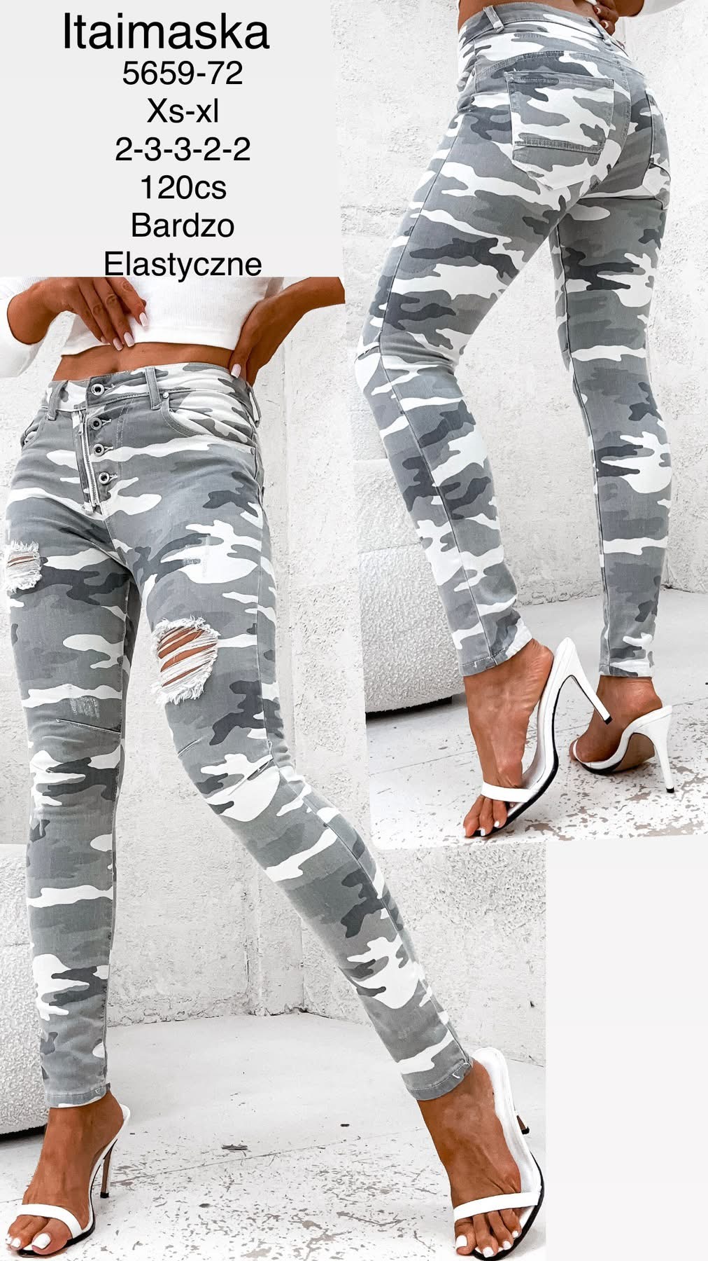 Jeansy  damskie , Size xs-xl,paczka 12szt,1kolor