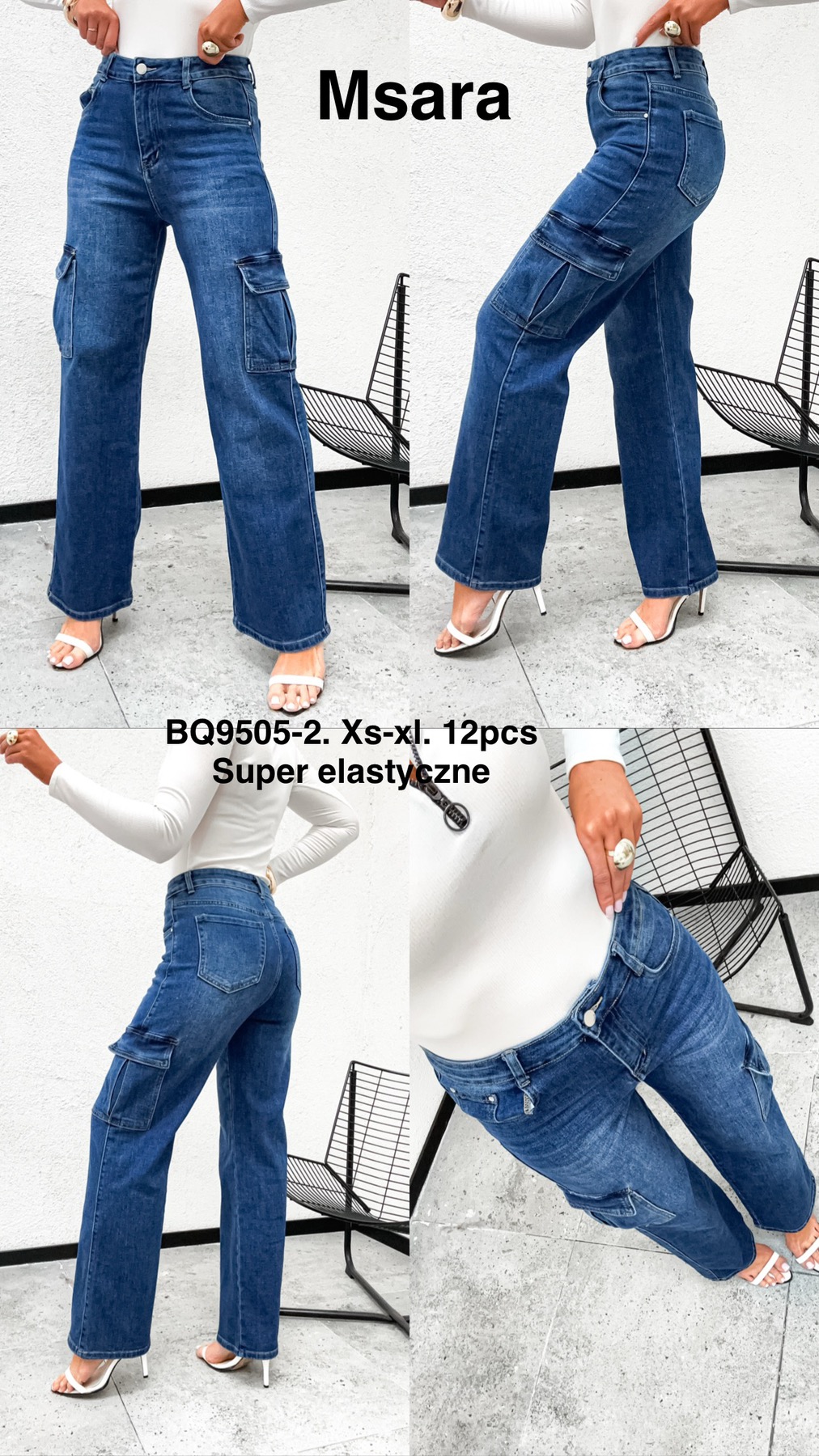 Jeansy damskie , Size xs-xl, paczka 12szt,1kolor