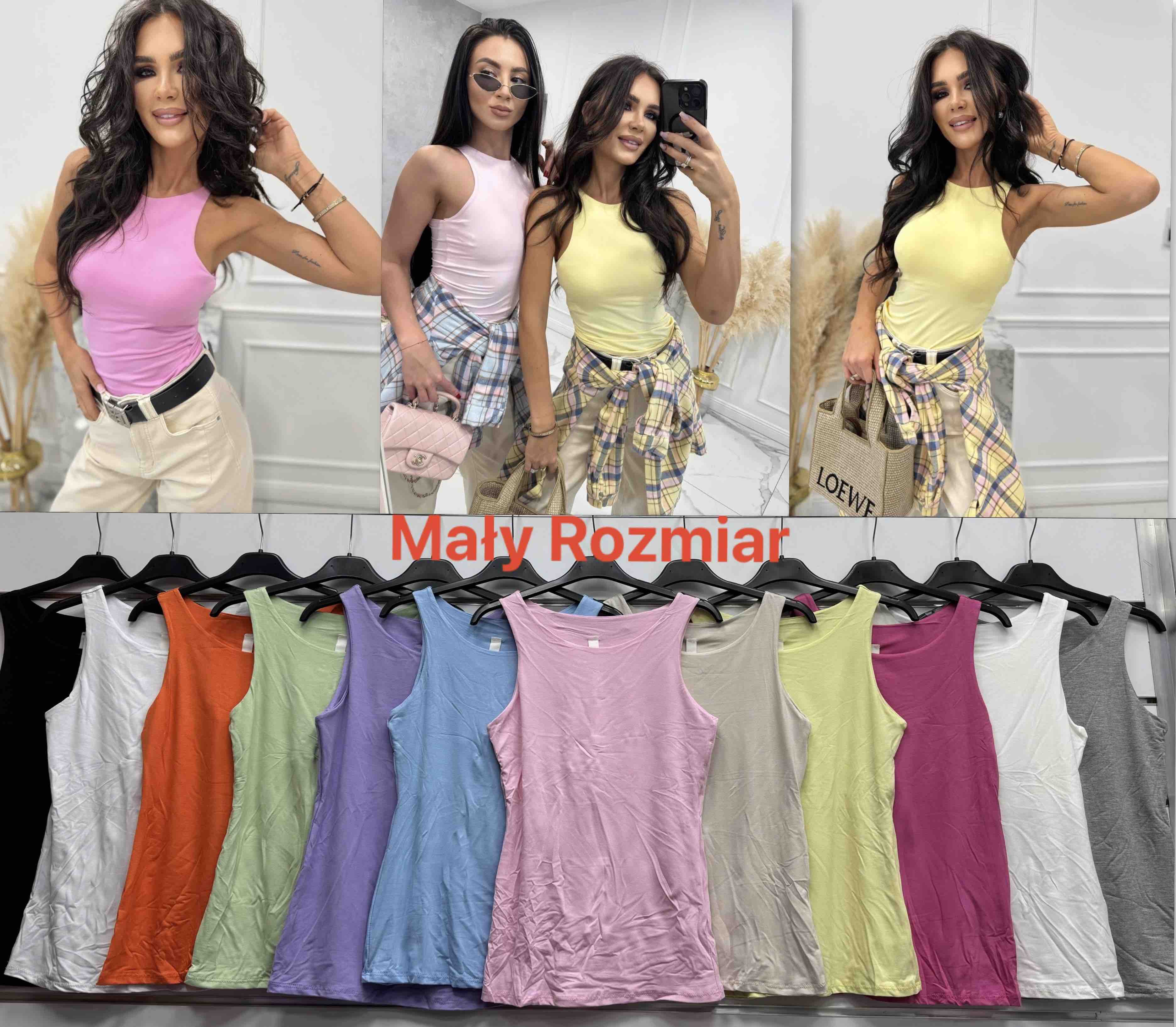 Bluzki  Damskie  WŁOSKA  , Size uni, paczka 6szt ,mix kolor