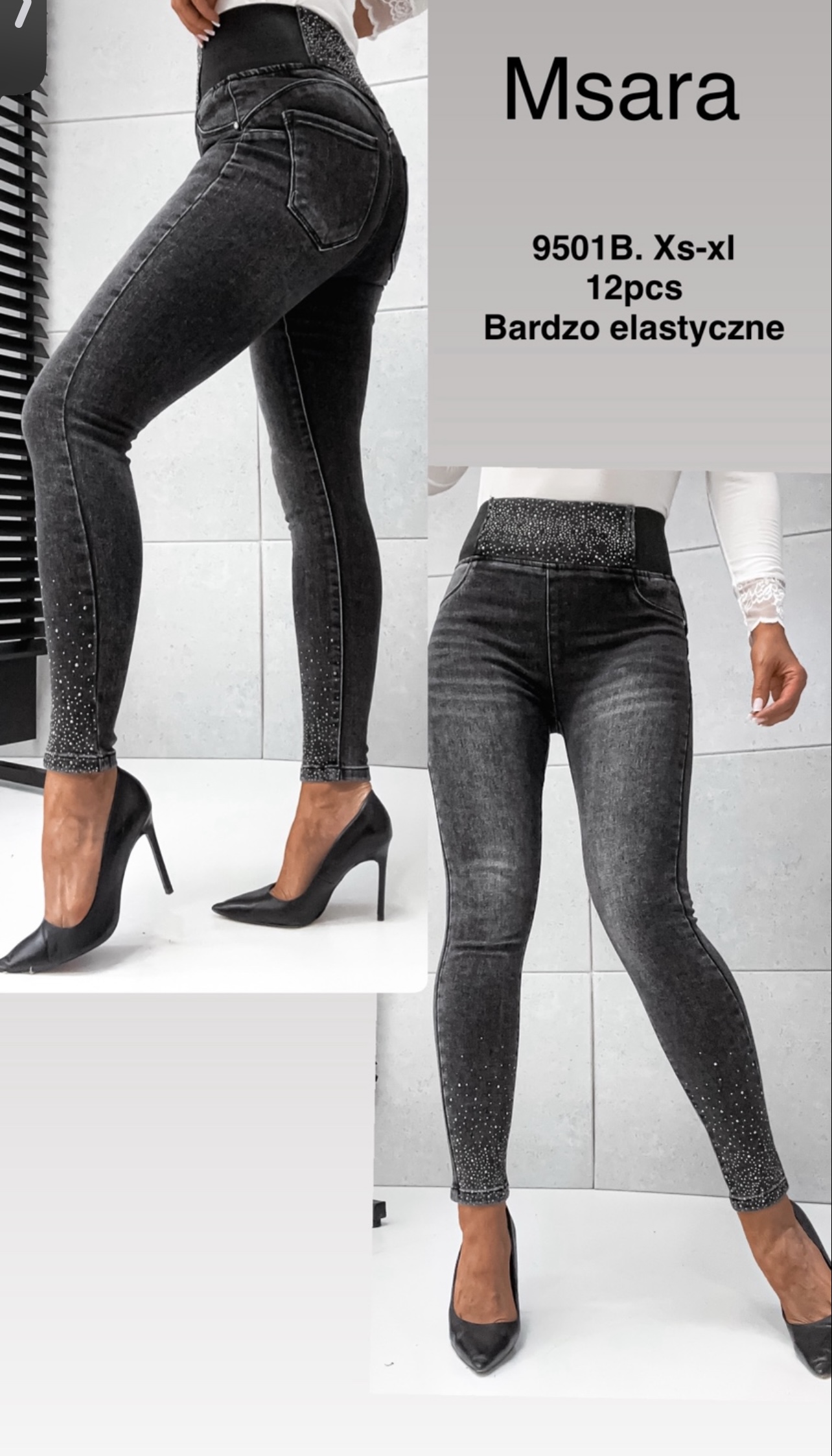 Jeansy damskie , Size xs-xl, paczka 12szt,1kolor