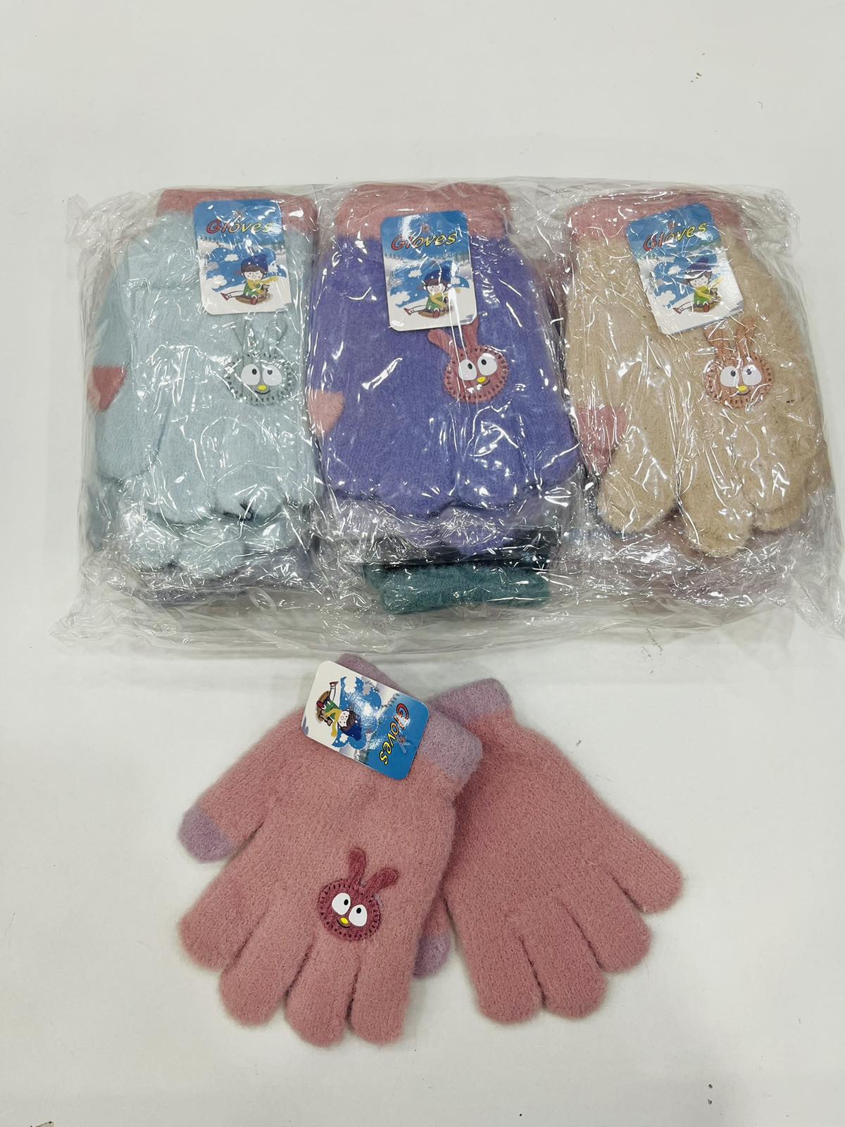 Rękawiczki  DZIECIĘCA, paczka 12szt,mix kolor