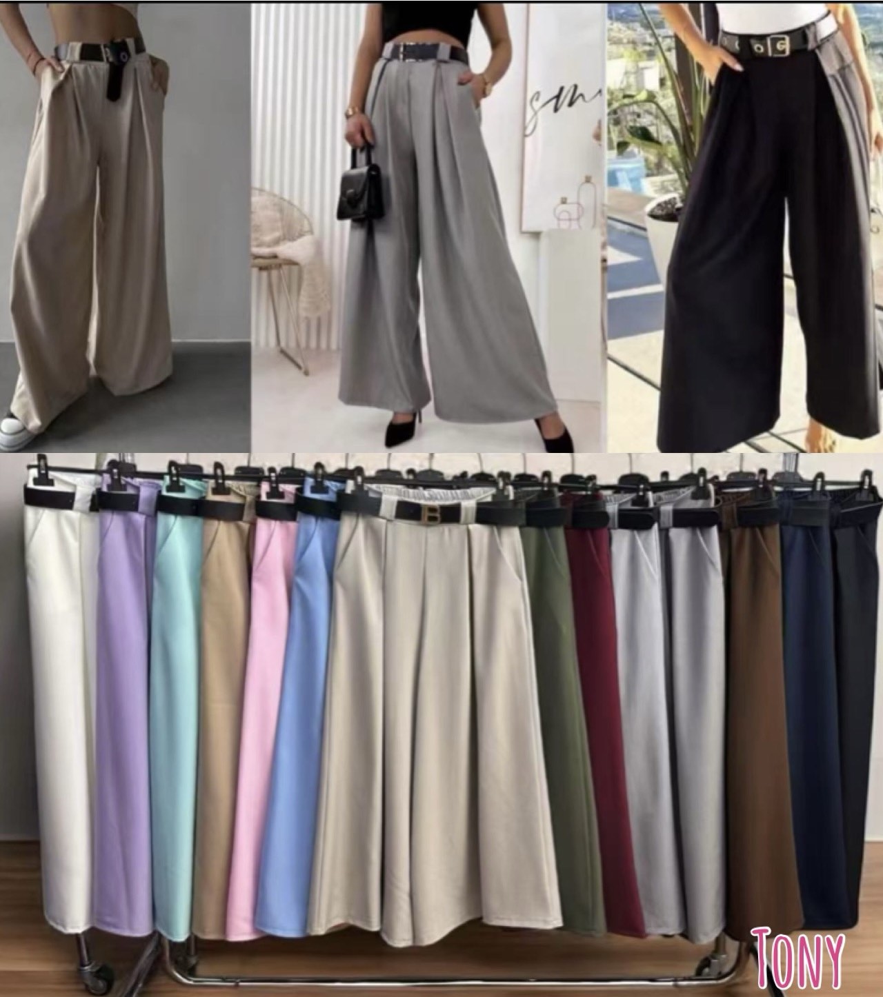 Spodnie Damskie  WŁOSKA  , Size uni, paczka 6szt ,mix kolor