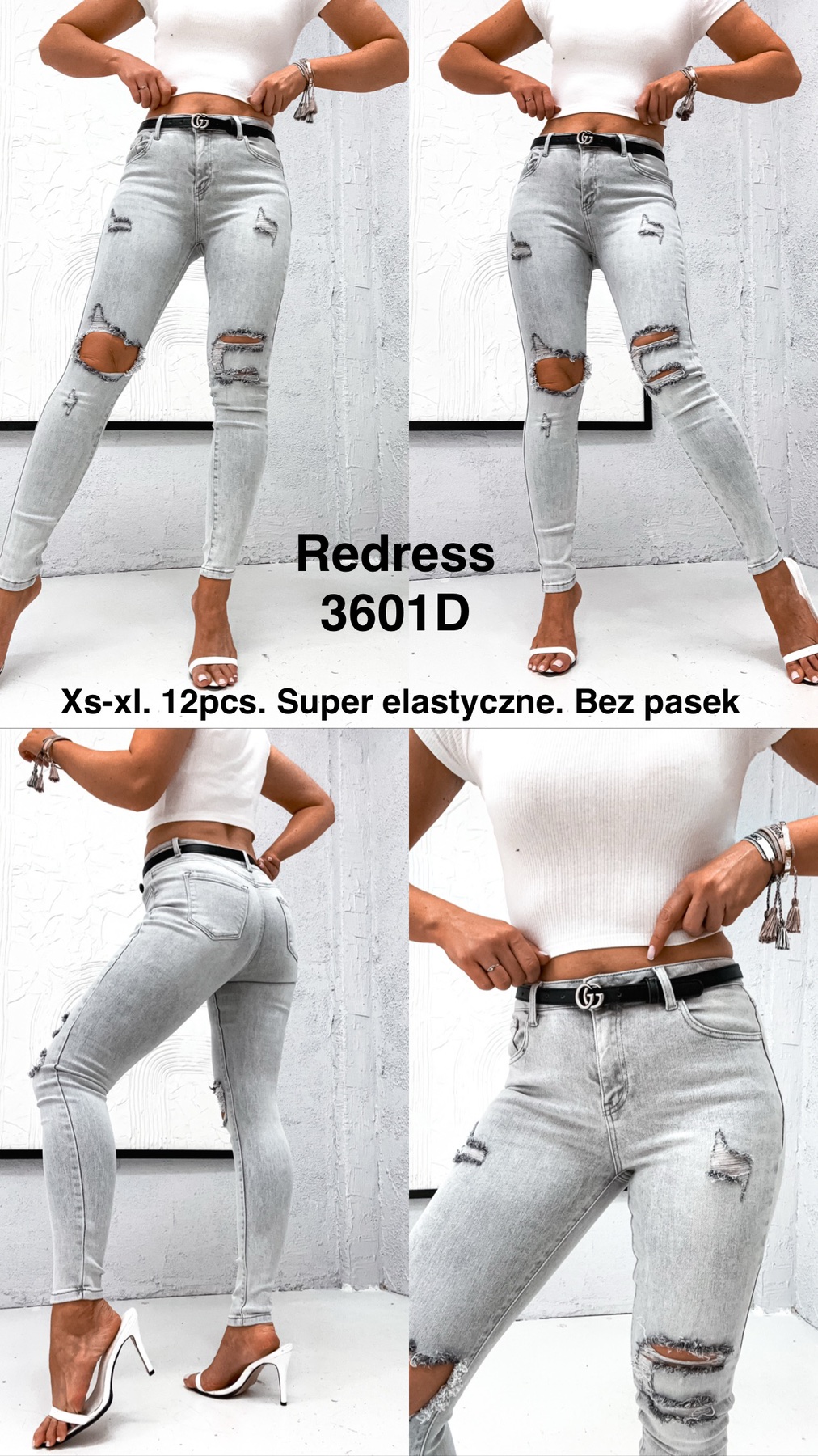 Jeansy  damskie , Size xs-xl,paczka 12szt,1kolor