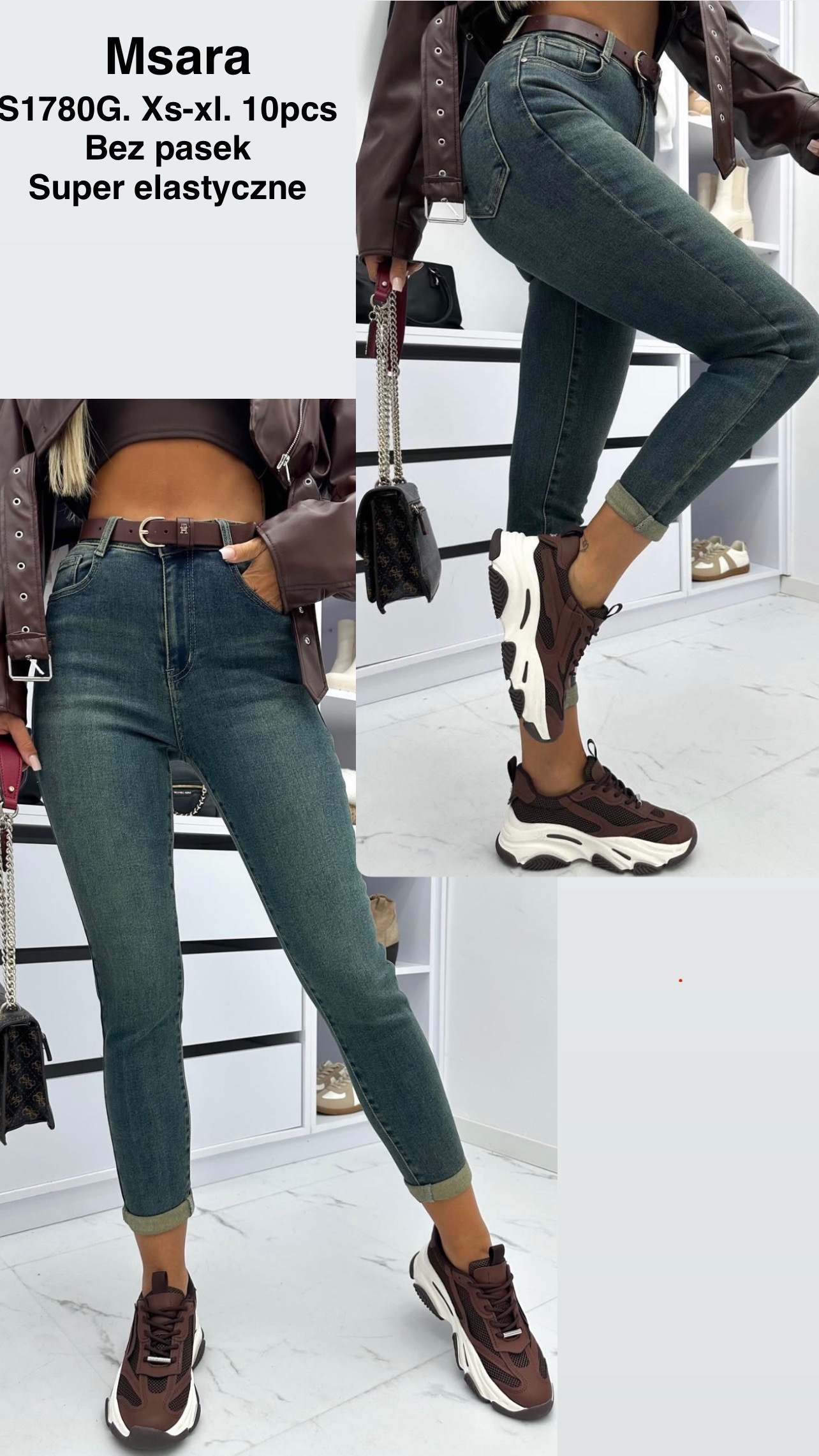 Jeansy damskie , Size sx-xl ,paczka 10szt,1kolor