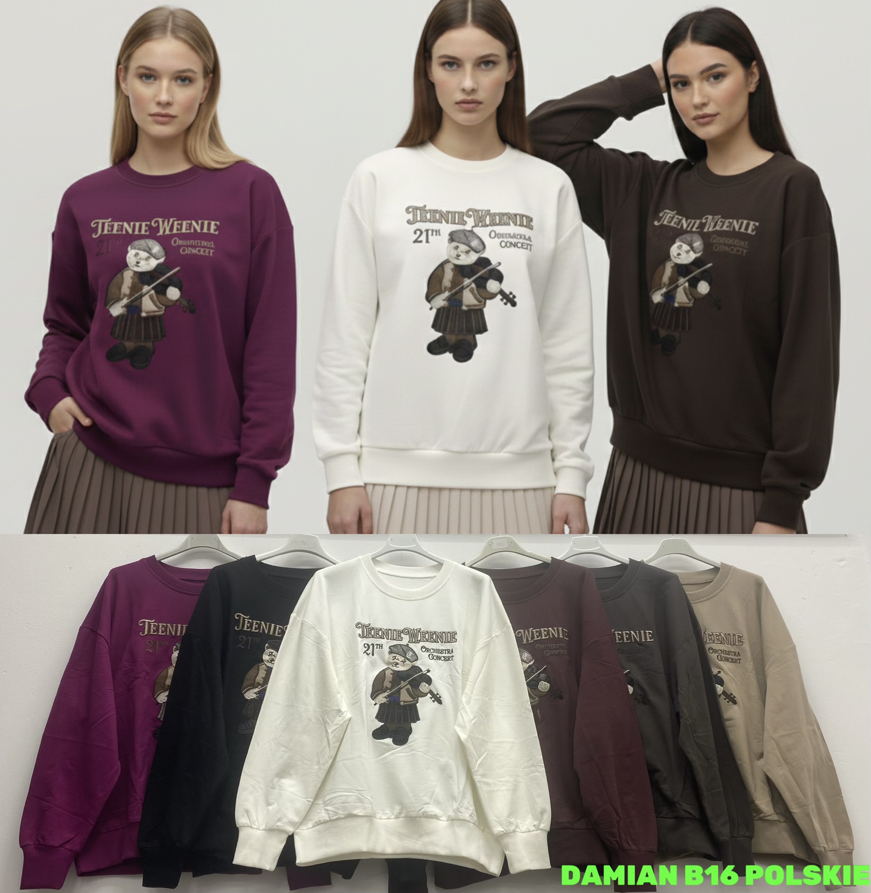 Bluzy Damskie, Size uni, paczka 6szt ,mix kolor