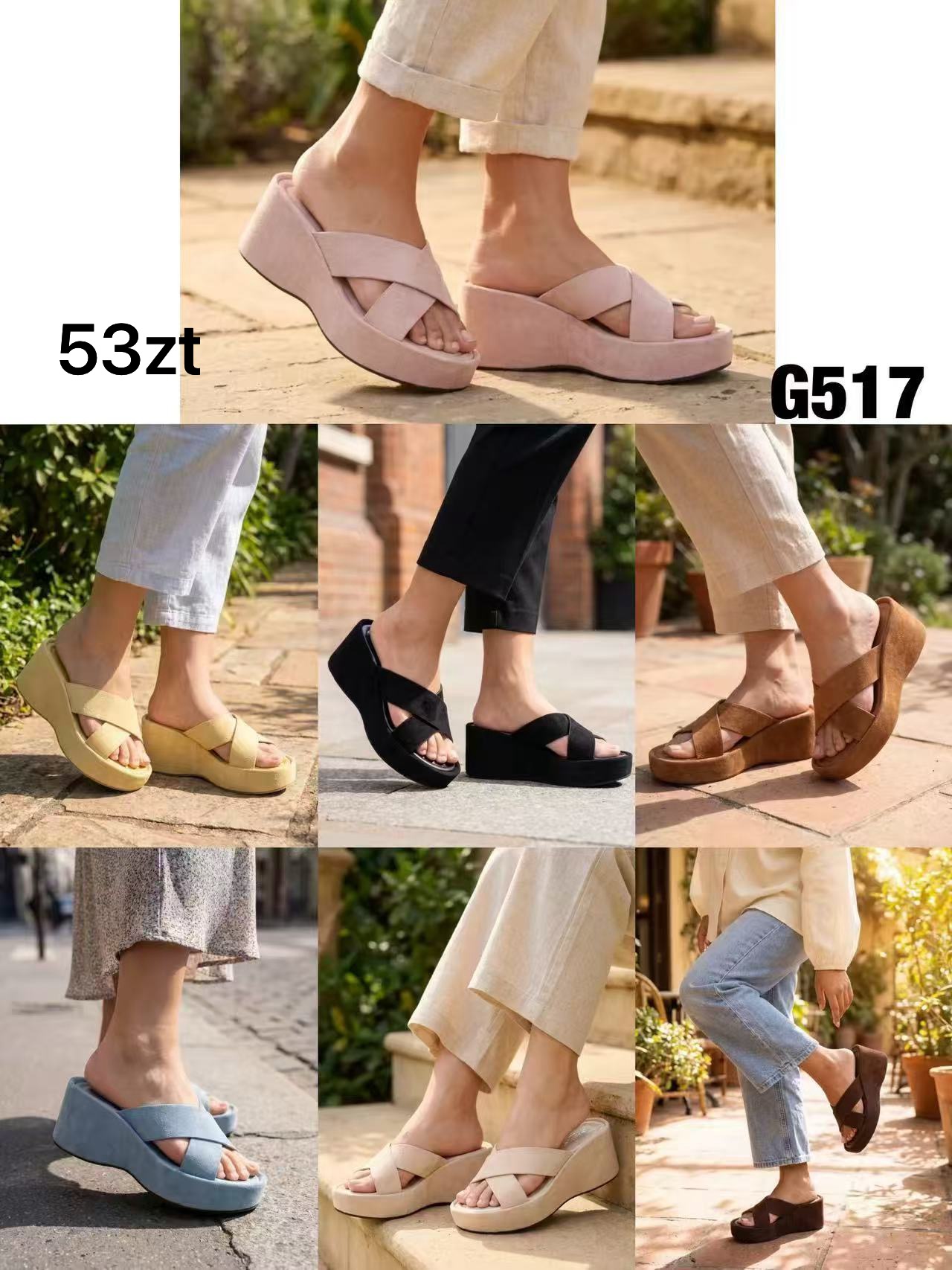 Klapki na Koturnie Damskie (36-41, 12par)