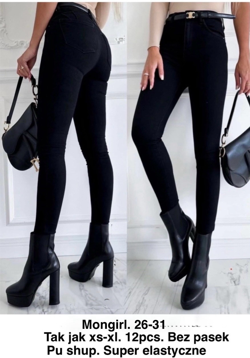Jeansy damskie , Size xs-xl, paczka 12szt,1kolor