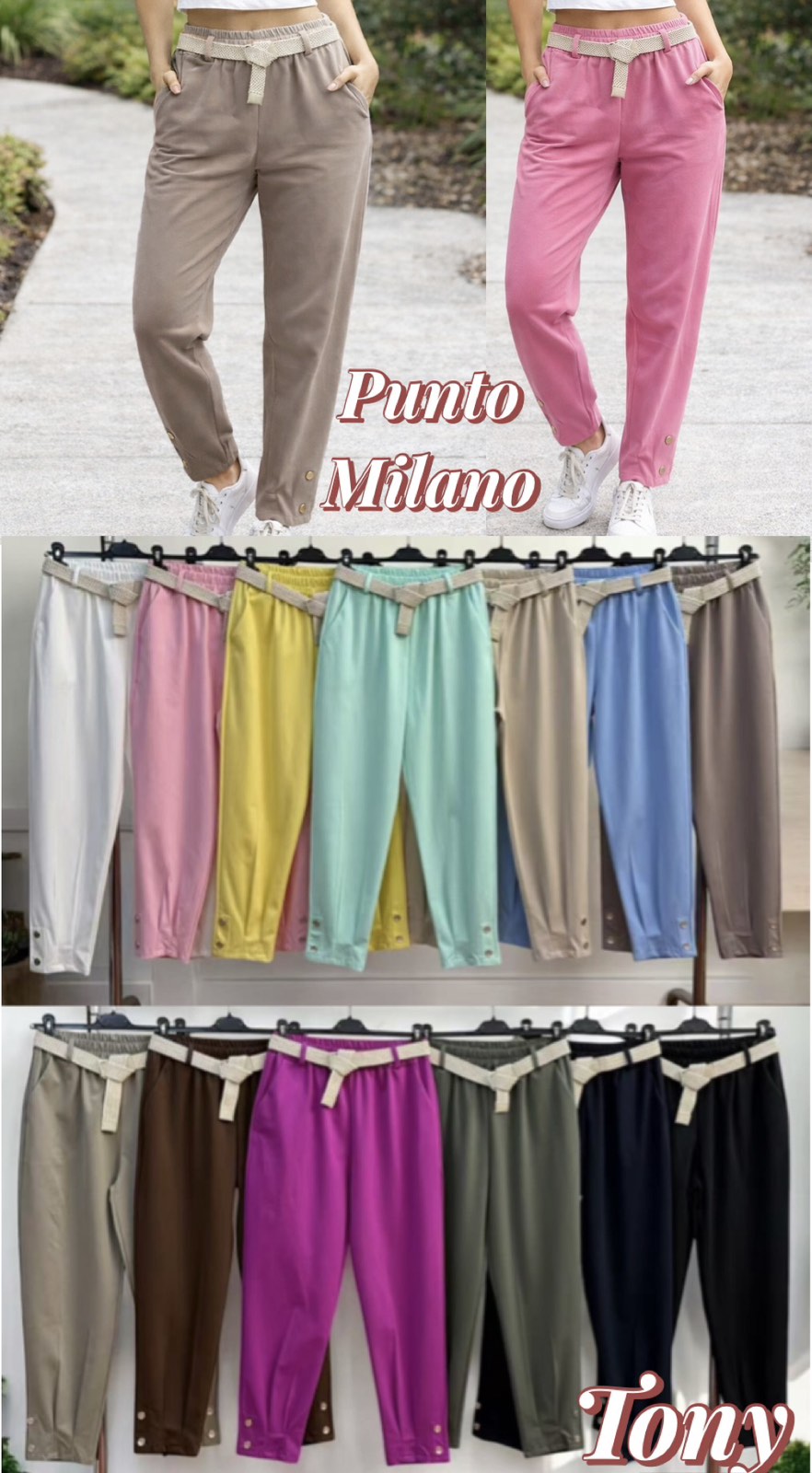 Spodnie Damskie  WŁOSKA  , Size uni, paczka 6szt ,mix kolor