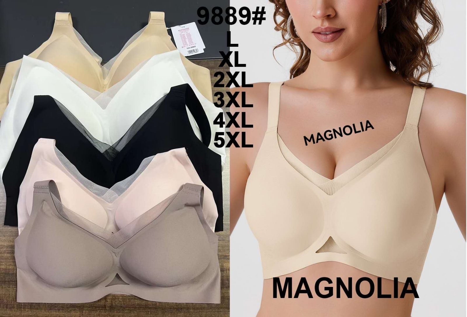 Biustonosz damskie, Miska XL-5XL, paczka 24szt ,mix kolor