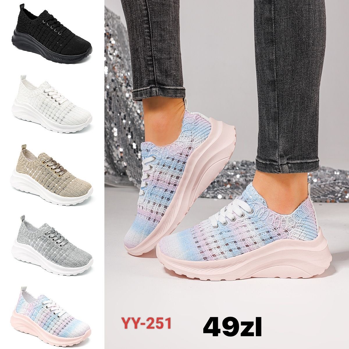 Buty Sportowe DAMSKIE (36-41, 12par)