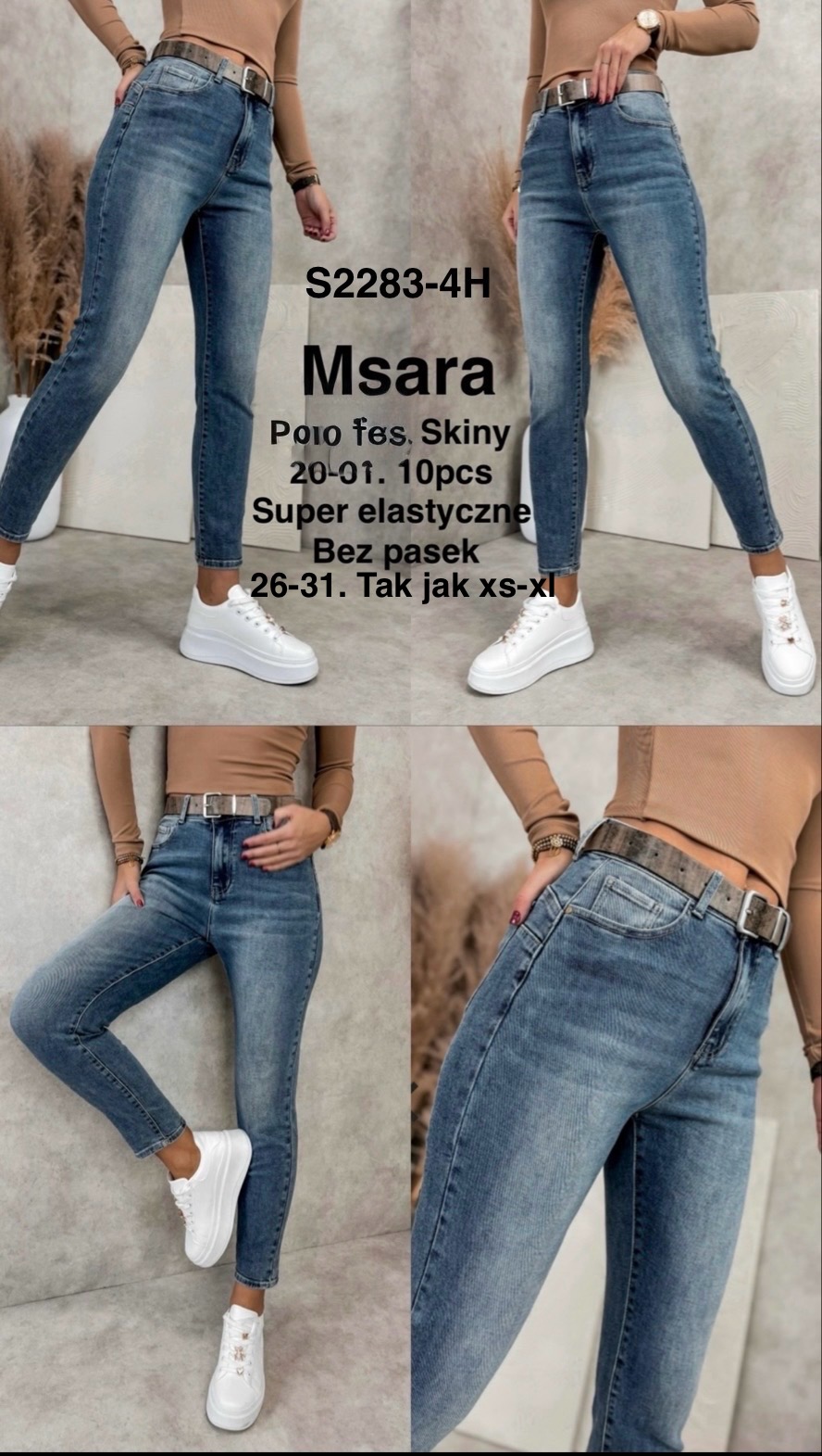 Jeansy damskie , Size xs-xl, paczka 10szt,1kolor