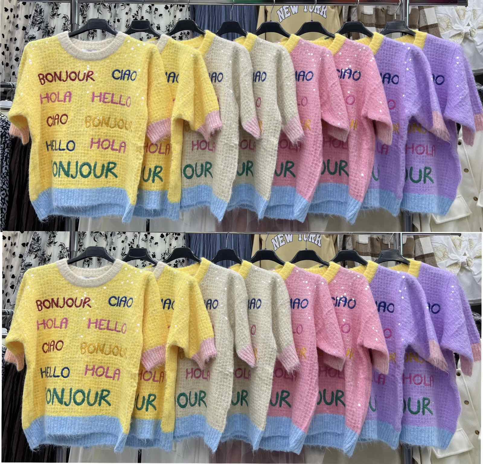 Swetry Damskie  WŁOSKA  , Size uni, paczka 6szt ,mix kolor