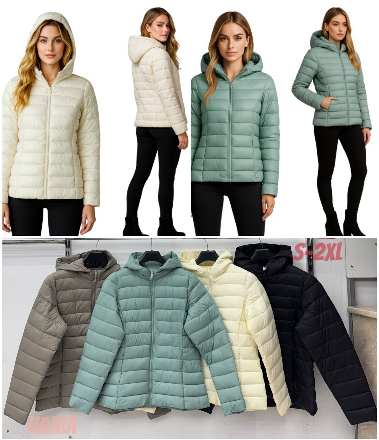 Kurtki damskie, Size s-2xl, paczka 5szt ,1kolor