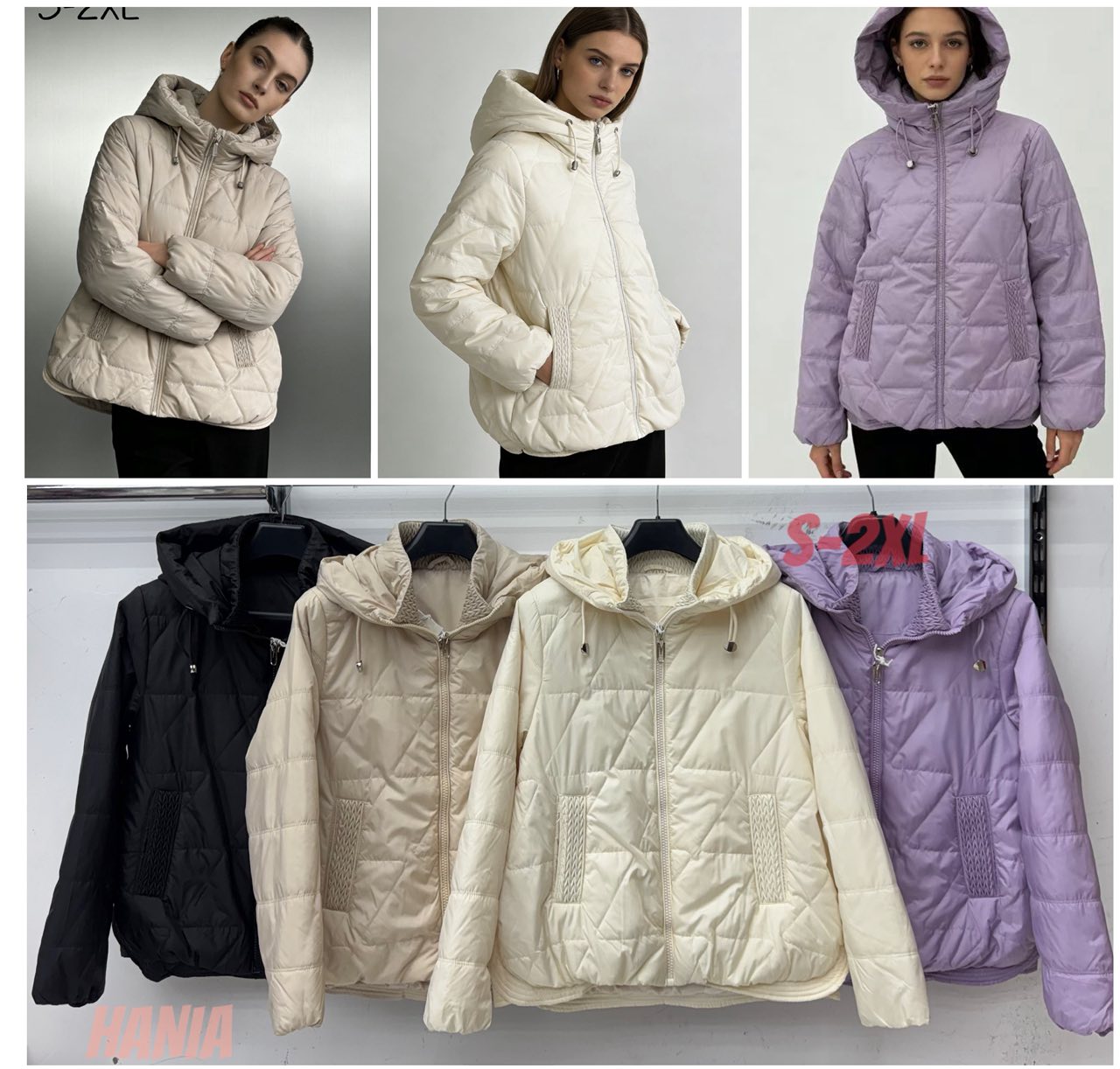 Kurtki damskie, Size s-2xl, paczka 5szt ,1kolor