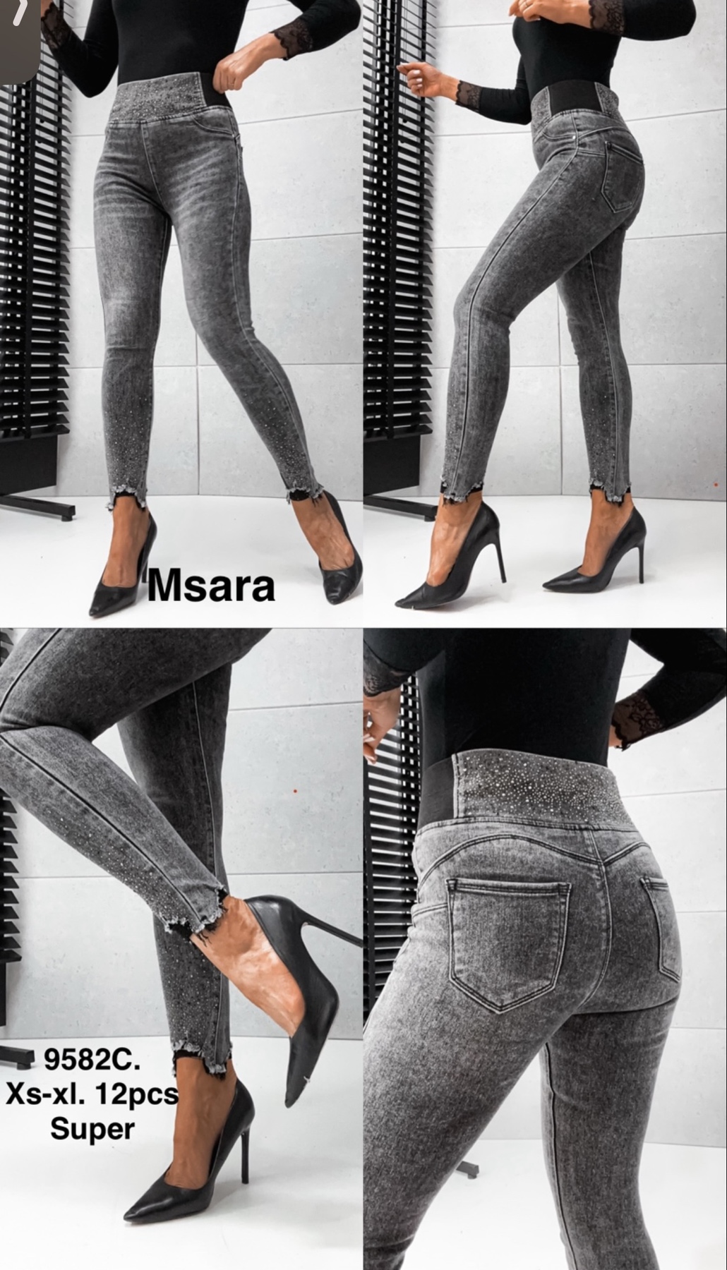 Jeansy damskie , Size xs-xl, paczka 12szt,1kolor