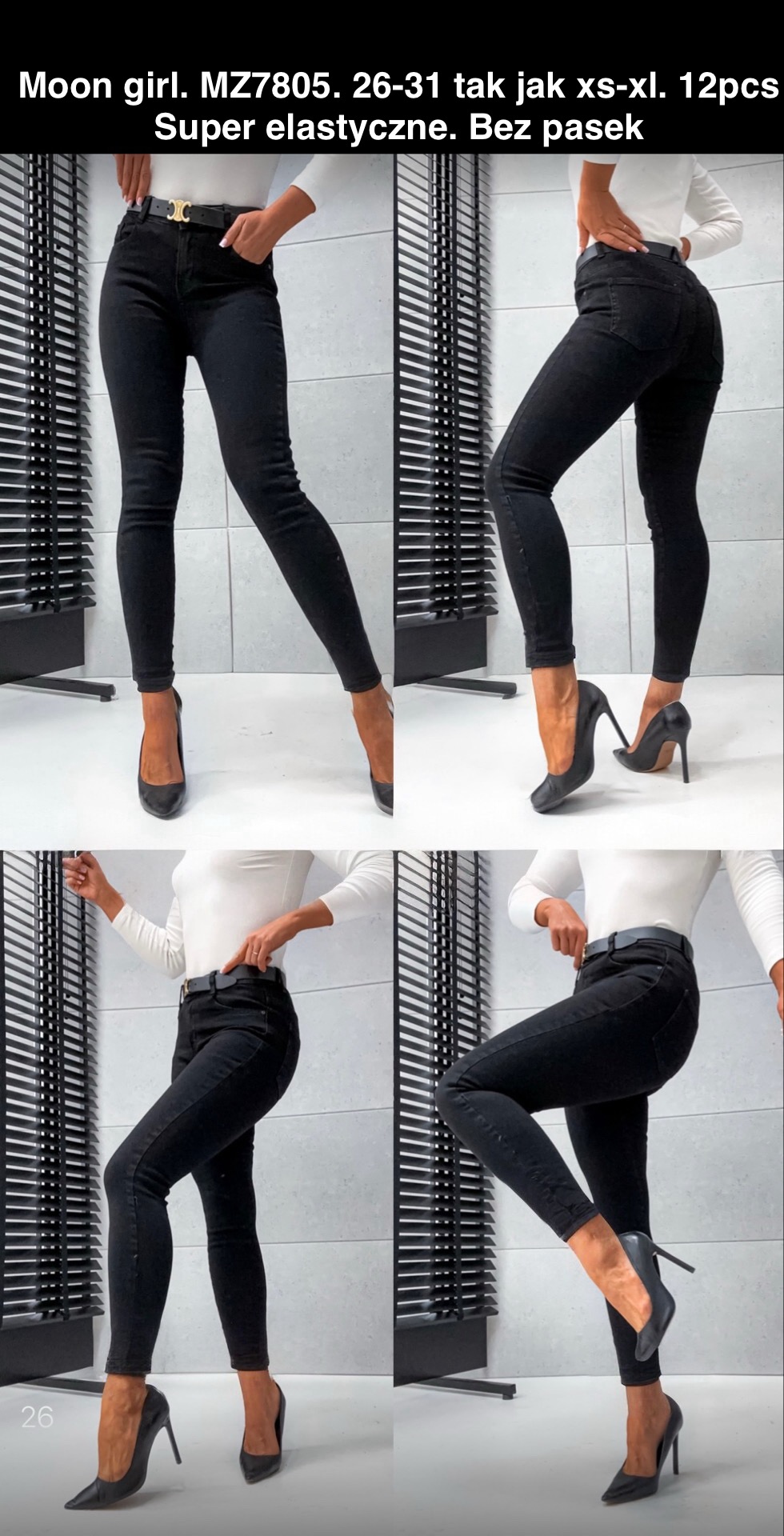 Jeansy damskie , Size xs-xl, paczka 12szt,1kolor