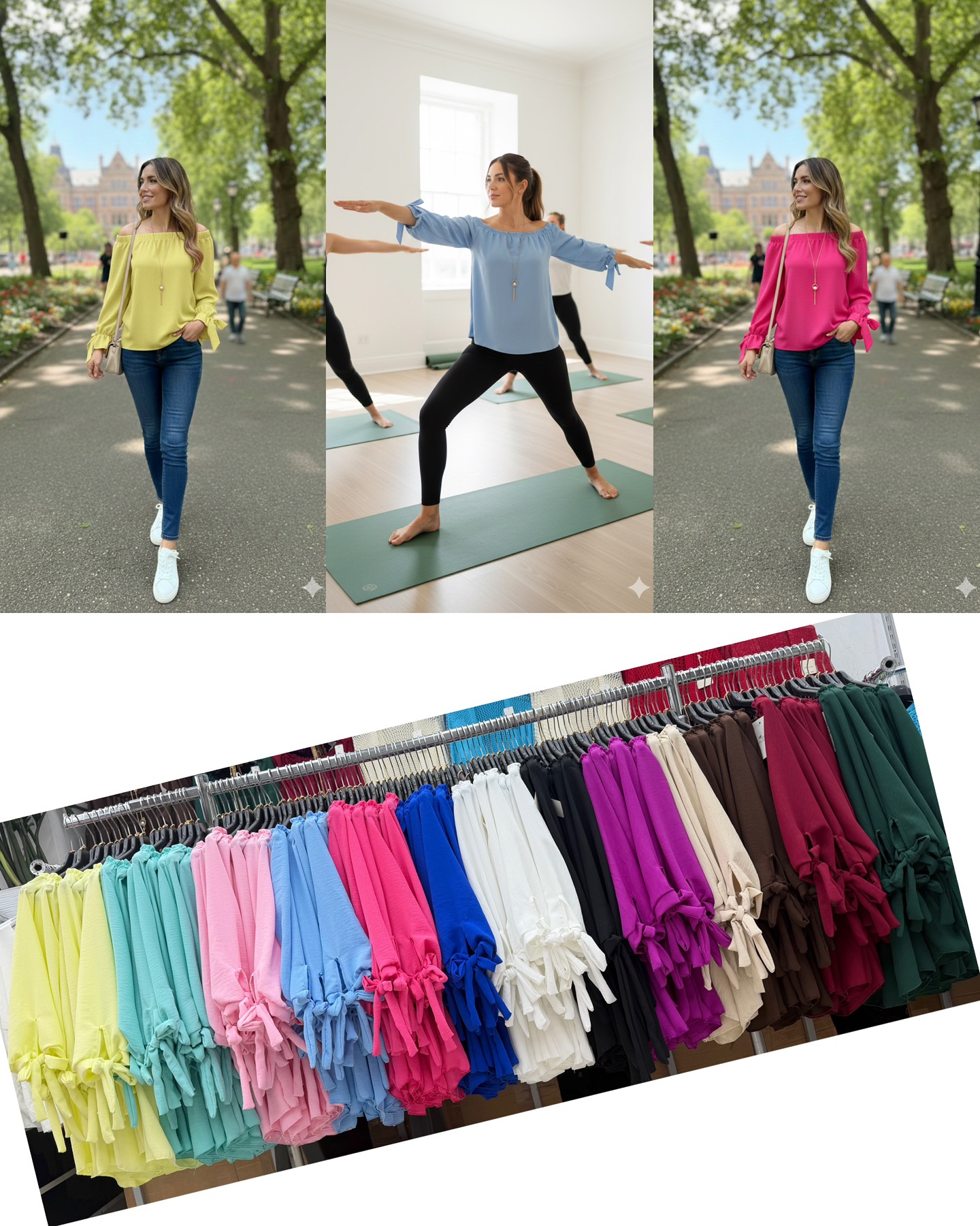 Bluzki Damskie  WŁOSKA  , Size uni, paczka 6szt ,mix kolor