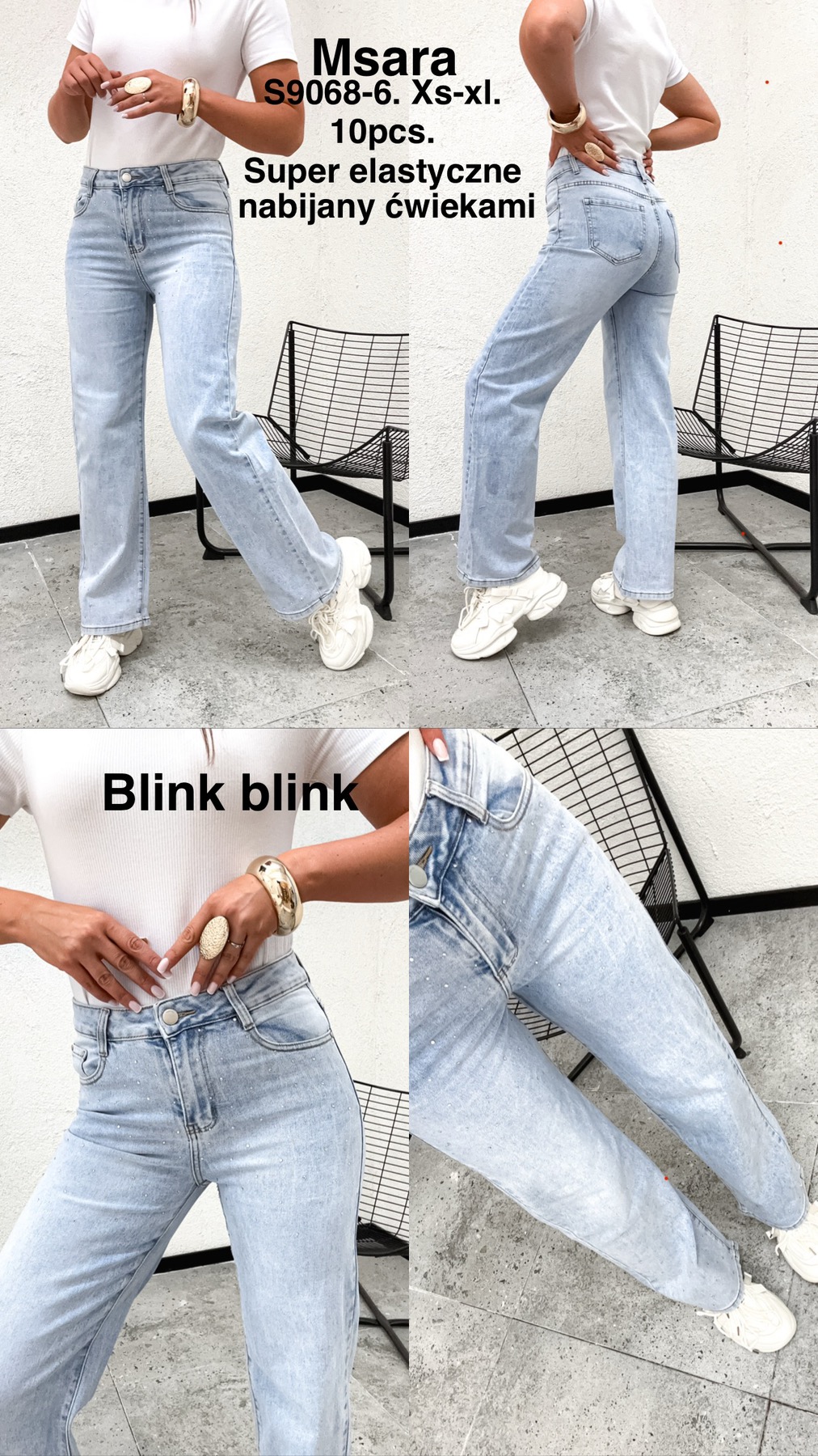 Jeansy damskie , Size xs-xl, paczka 10szt,1kolor