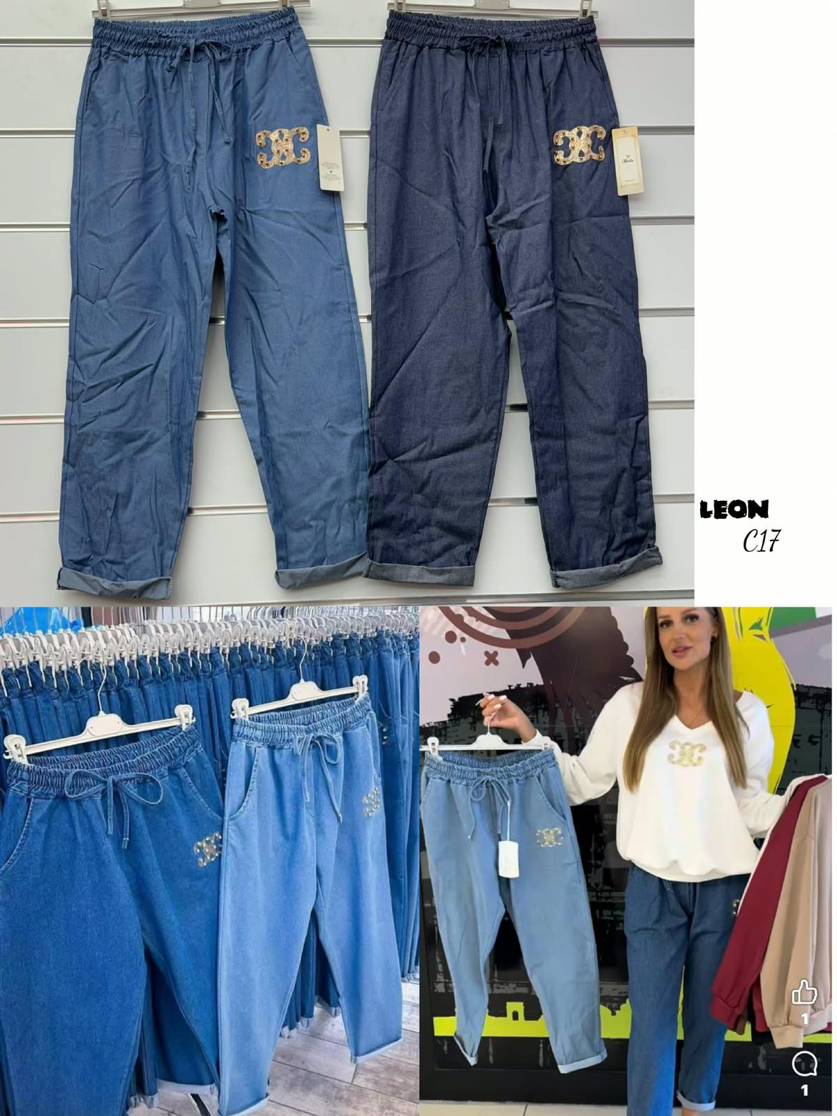 Spodnie damskie tureckie, Size uni, paczka 6szt,mix kolor