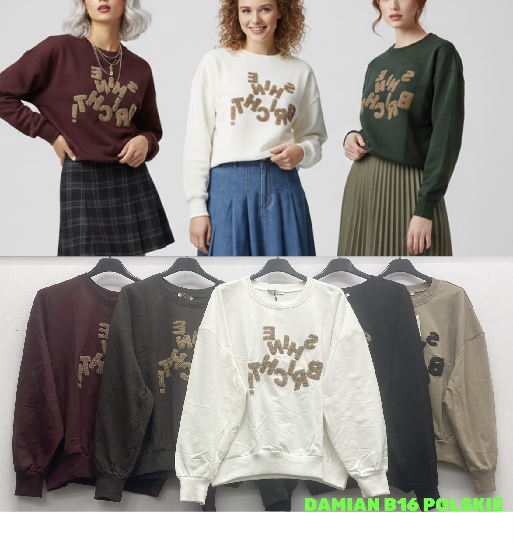 Bluzy Damskie, Size uni, paczka 6szt ,mix kolor