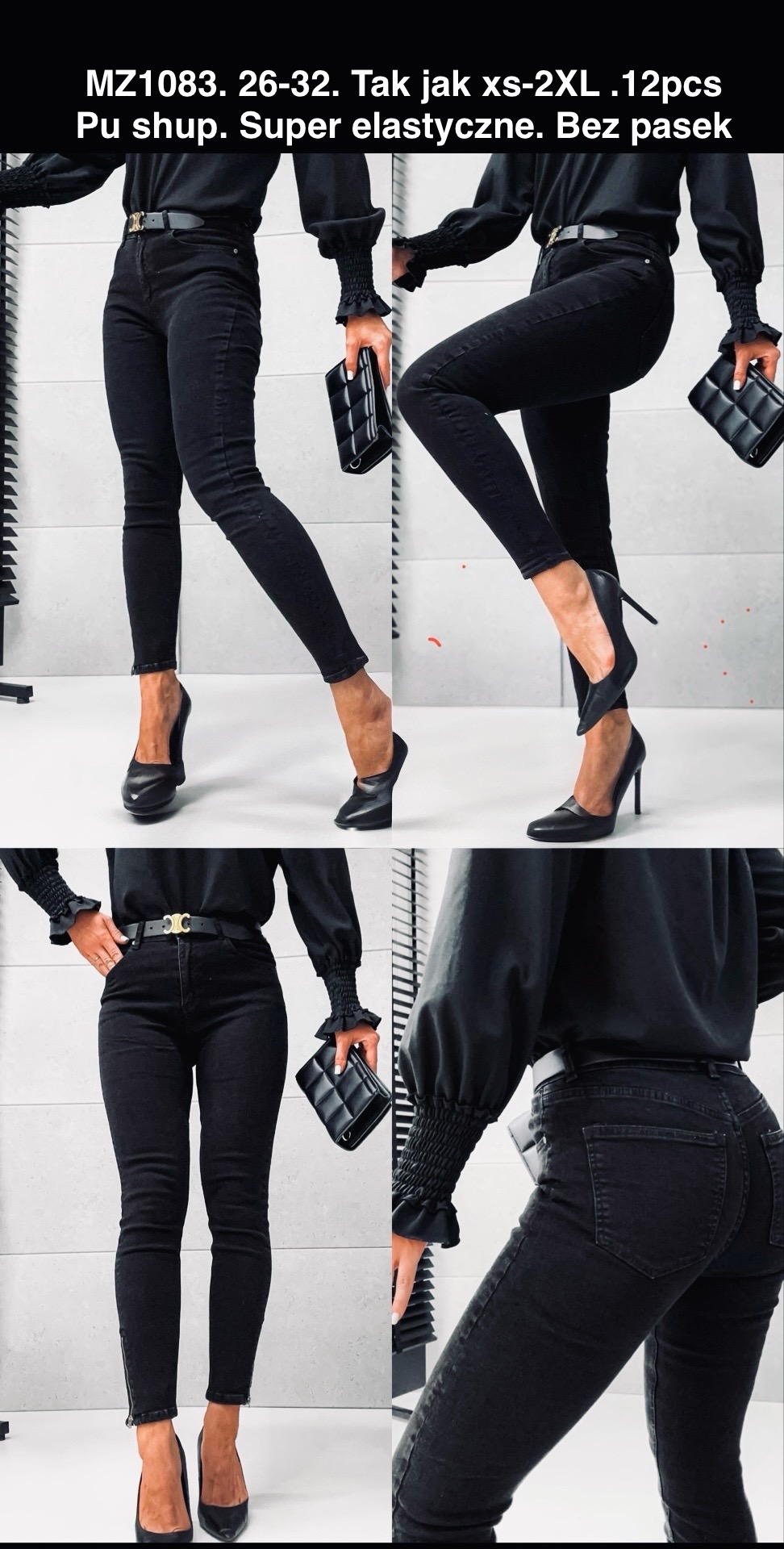 Jeansy damskie , Size xs-xl, paczka 12szt,1kolor