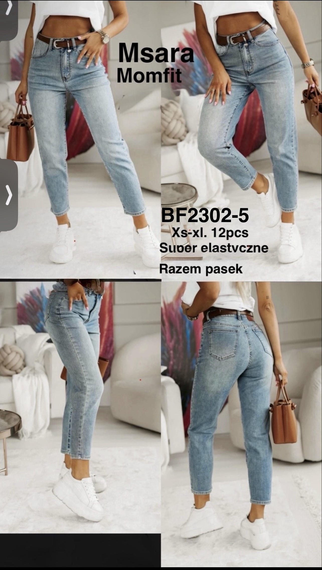 Jeansy damskie , Size xs-xl, paczka 12szt,1kolor