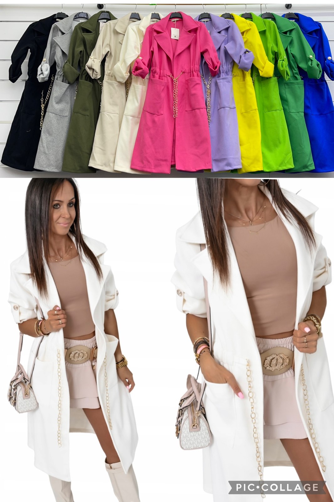 Płaszcz Damskie wloskie, Size uni, paczka 6szt ,mix kolor