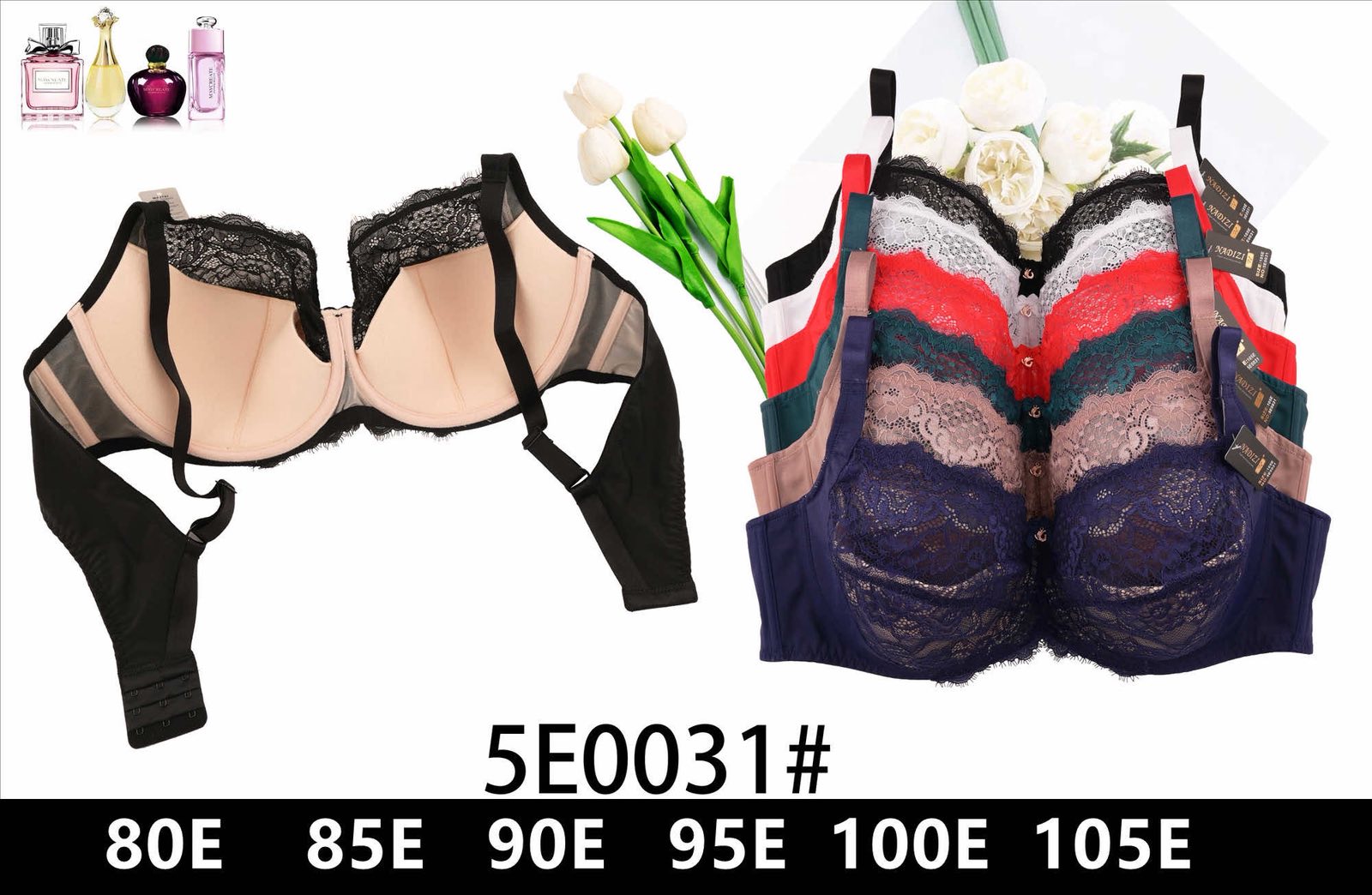 Biustonosz E damskie ,size 80-105,paczka 12szt,1kolor