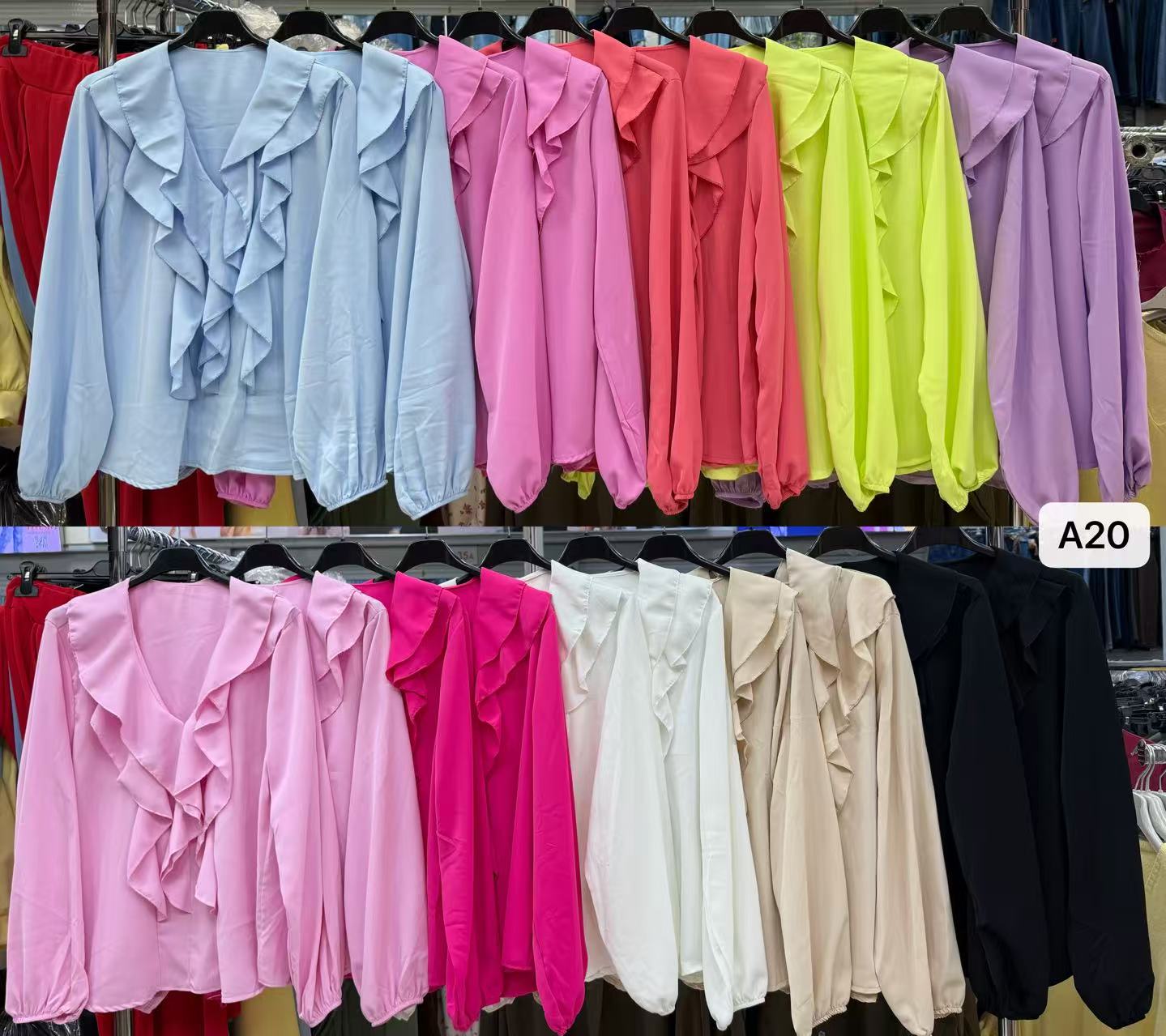 Bluzki Damskie wloskie, Size uni, paczka 6szt ,mix kolor