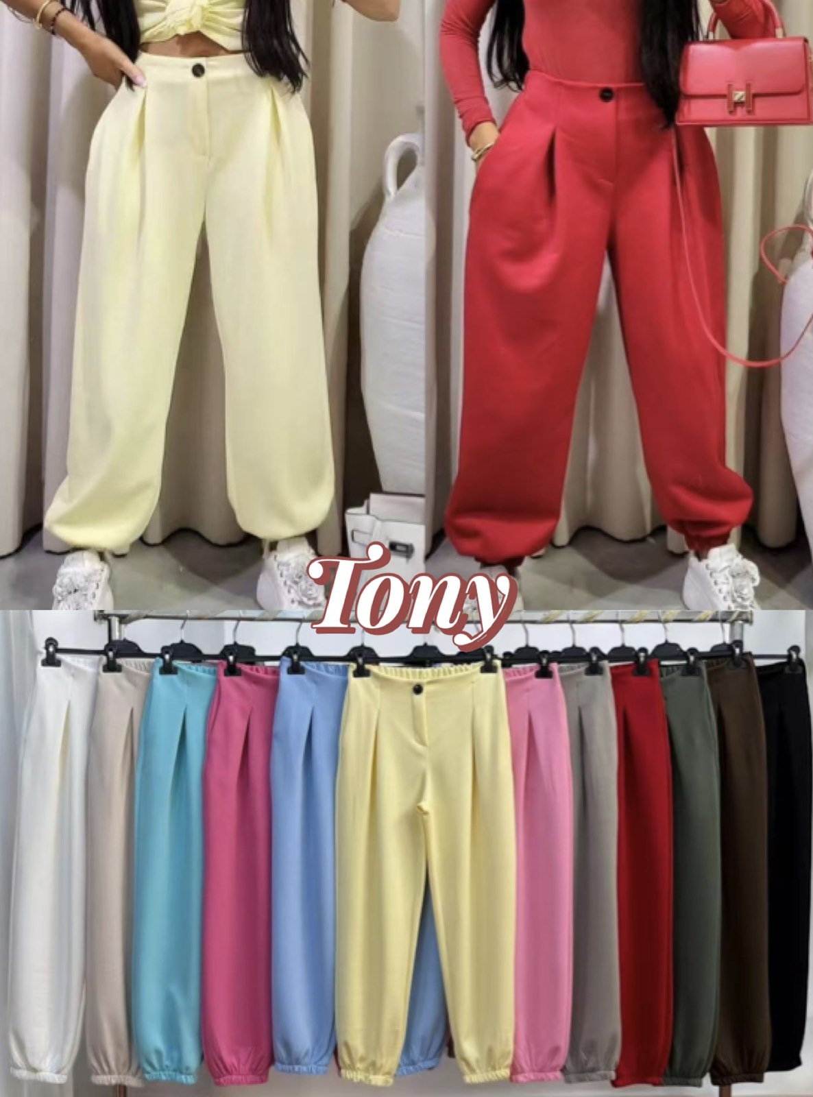 Spodnie Damskie  WŁOSKA  , Size uni, paczka 6szt ,mix kolor