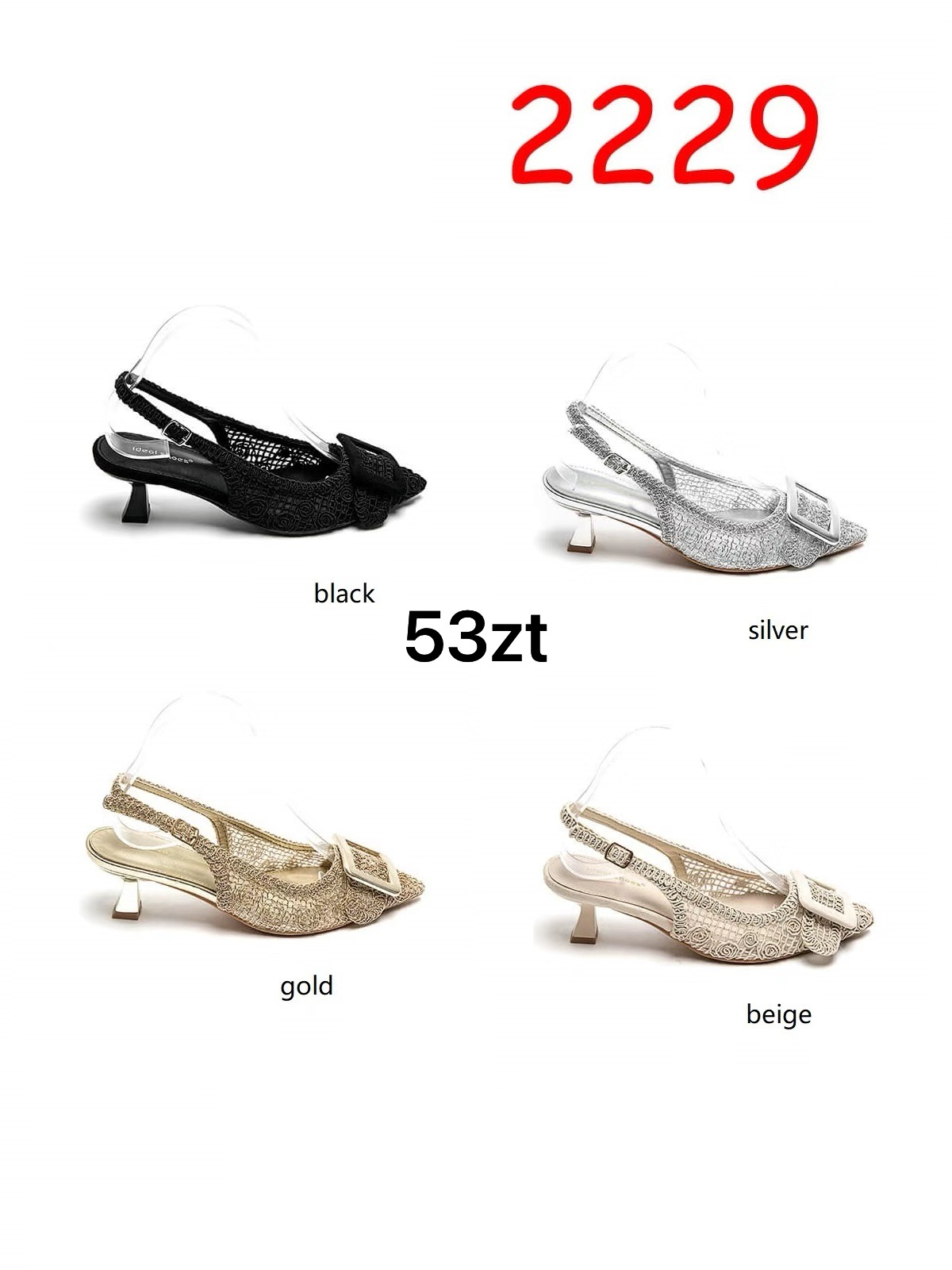 Sandały na Obcasie Damskie (36-41, 12par)