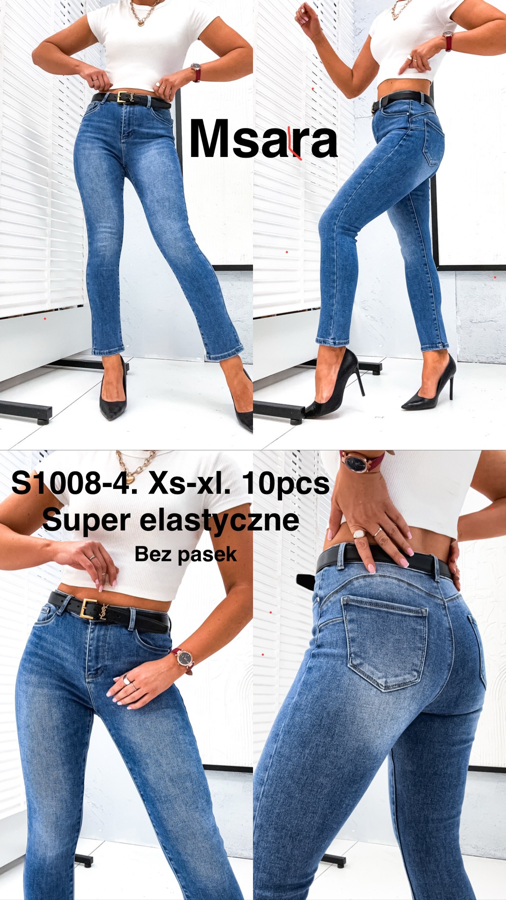 Jeansy damskie , Size xs-xl, paczka 10szt,1kolor