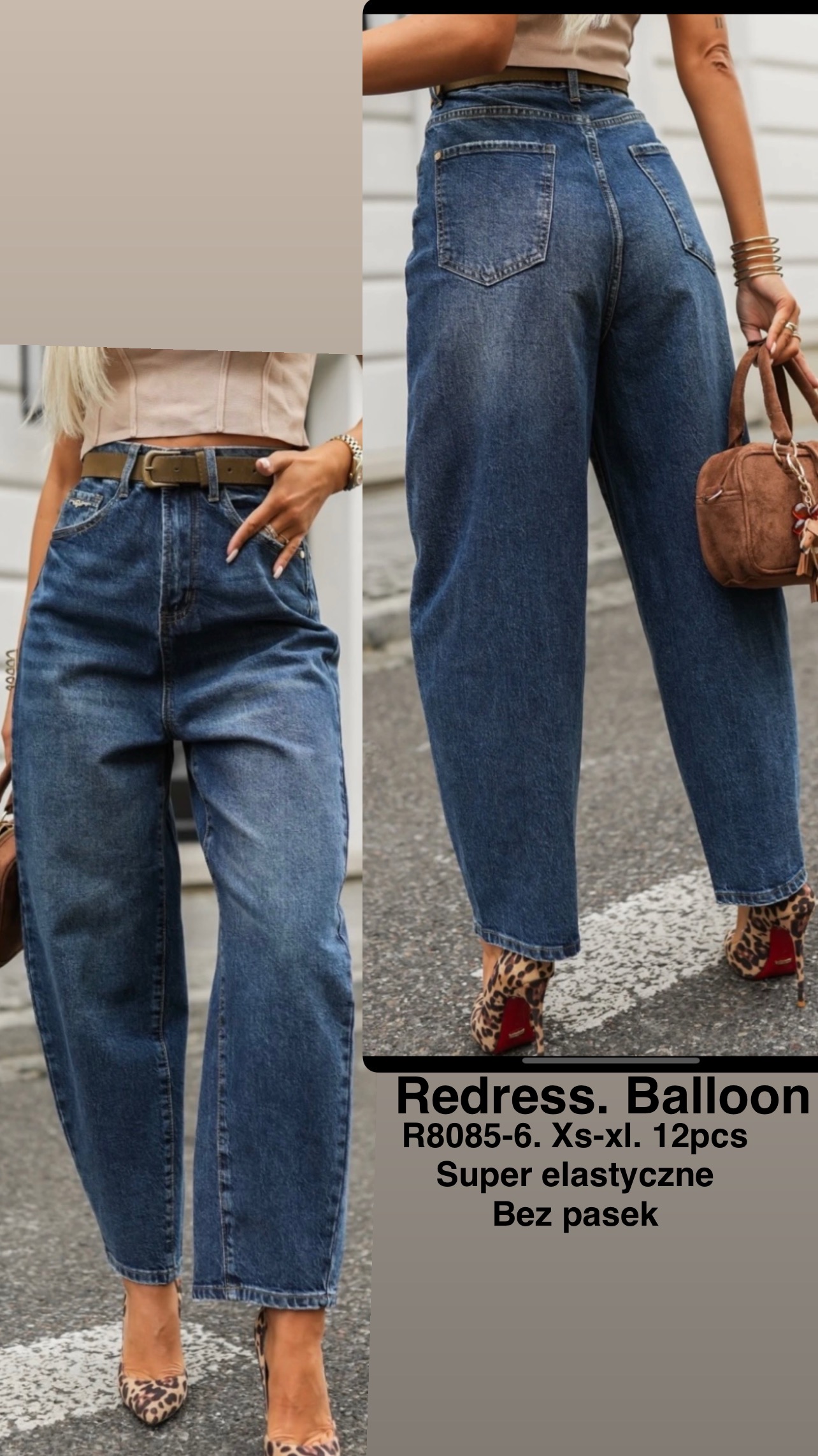 Jeansy damskie , Size xs-xl, paczka 12szt,1kolor