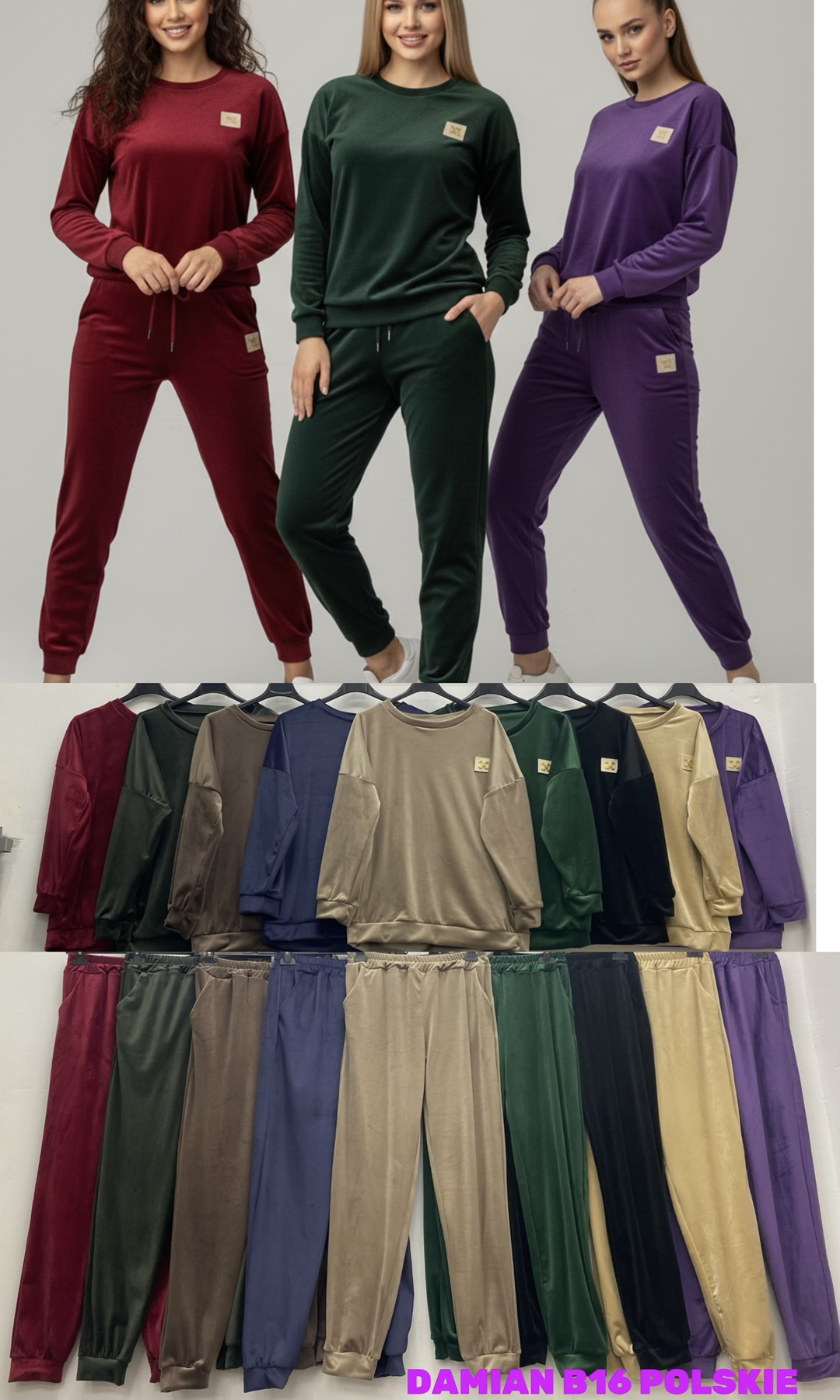 Komplety Damskie WŁOSKA , Size uni, paczka 6szt ,mix kolor