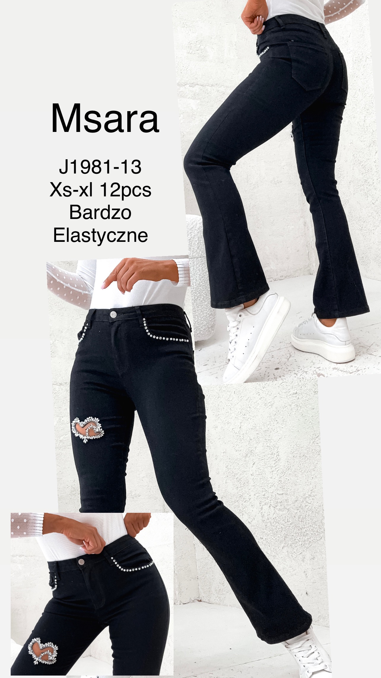 Jeansy damskie , Size xs-xl, paczka 12szt,1kolor