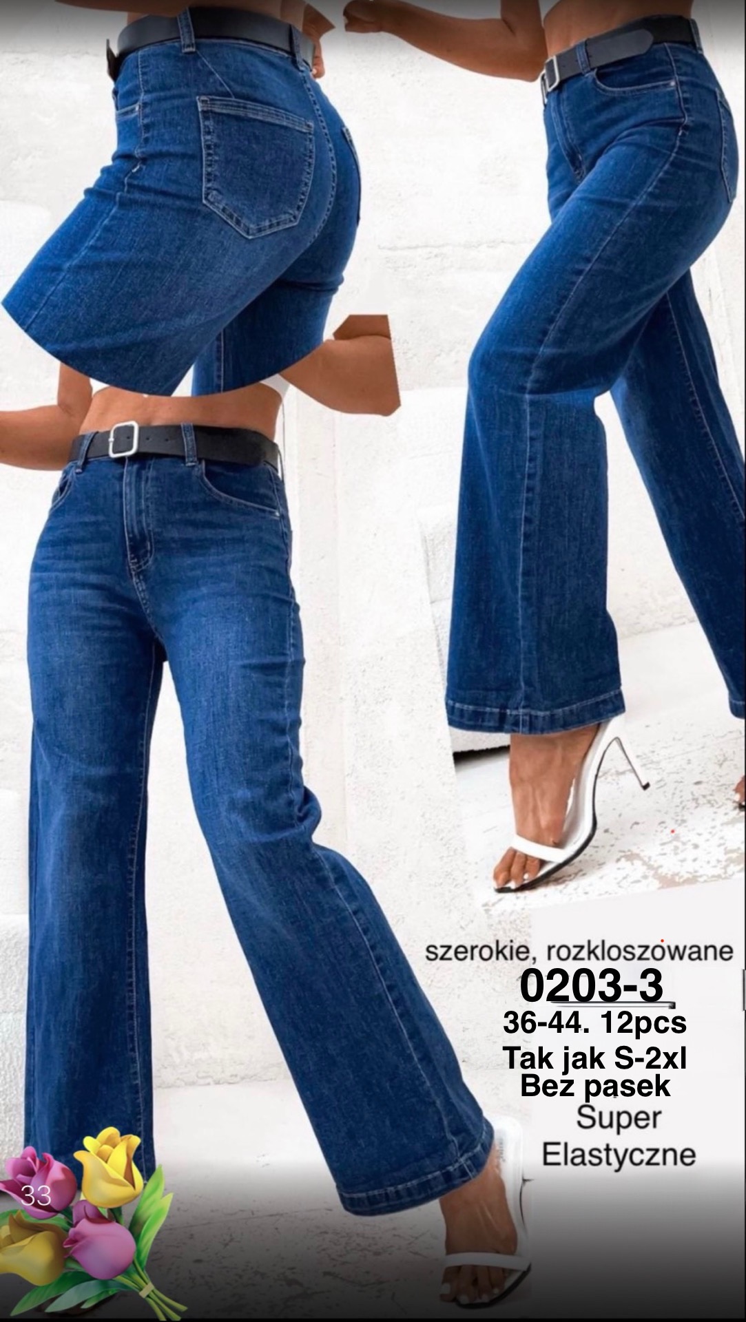 Jeansy damskie , Size 36-44, paczka 12szt,1kolor