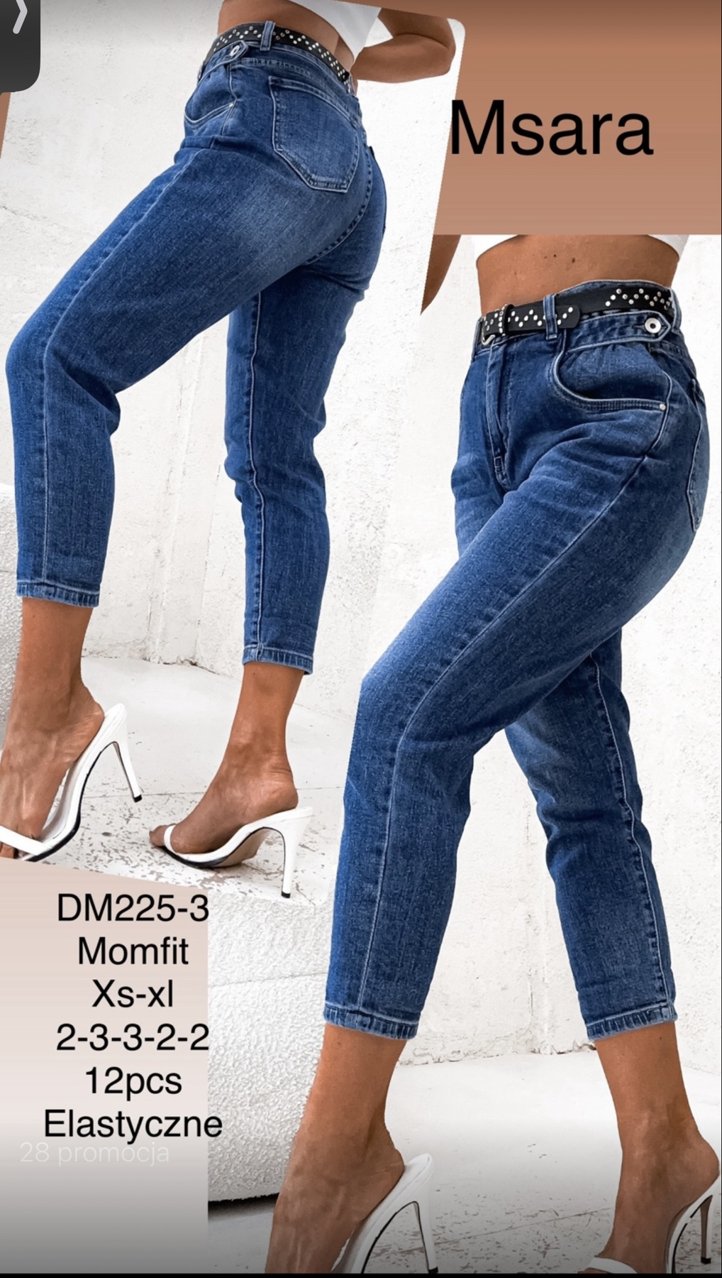 Jeansy damskie , Size xs-xl, paczka 12szt,1kolor