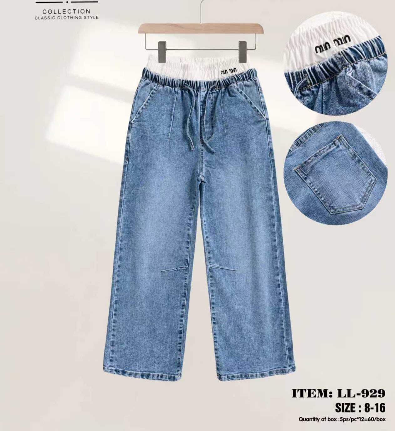 Spodnie JEANSY DZIECIĘCA , Size 8-16lat, paczka 5szt ,1kolor