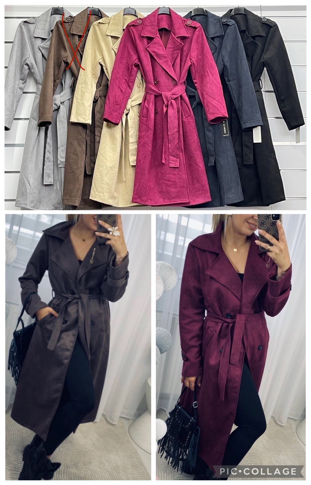 Płaszcz Damskie wloskie, Size uni, paczka 6szt ,mix kolor