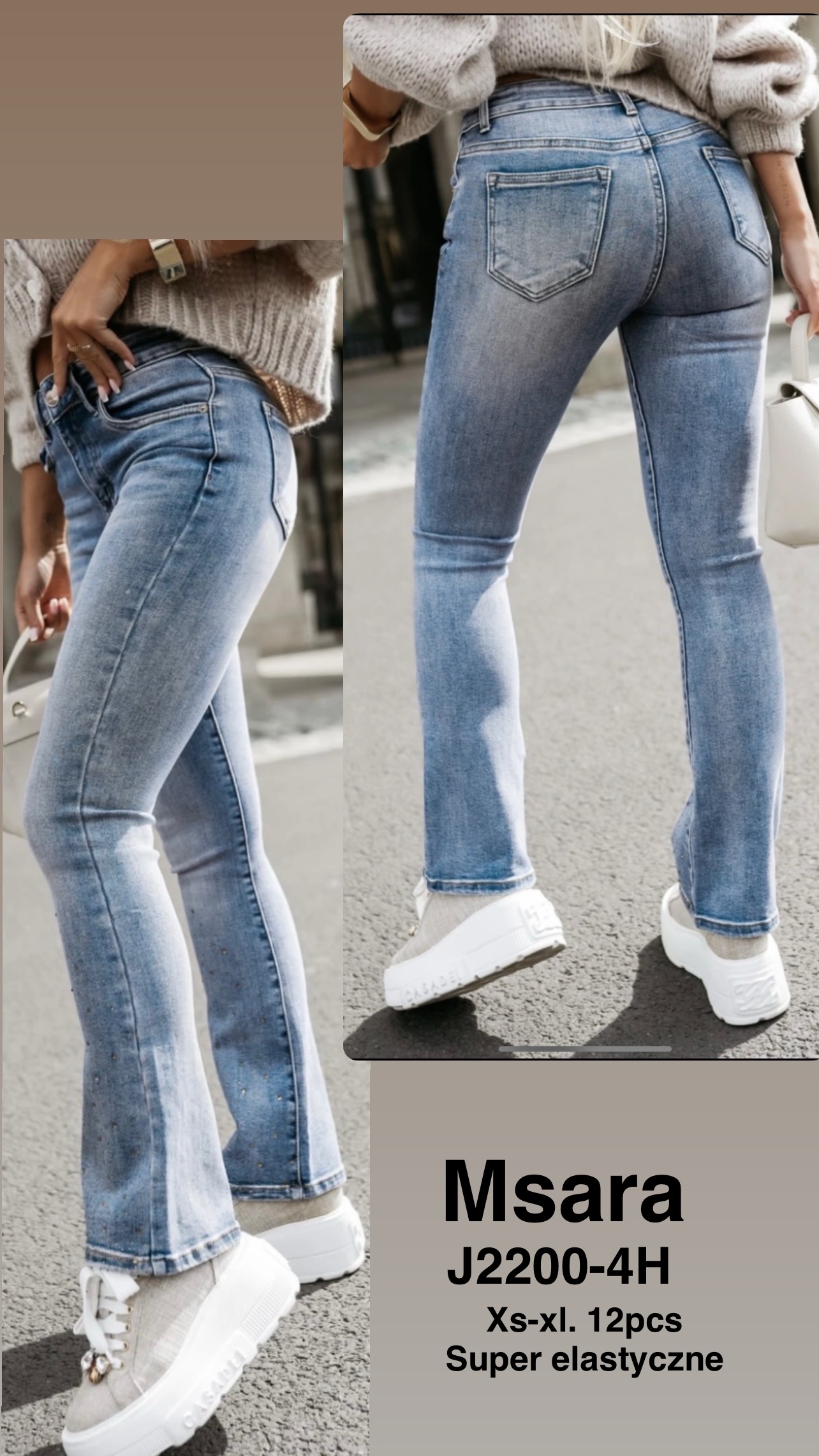 Jeansy damskie , Size xs-xl, paczka 12szt,1kolor