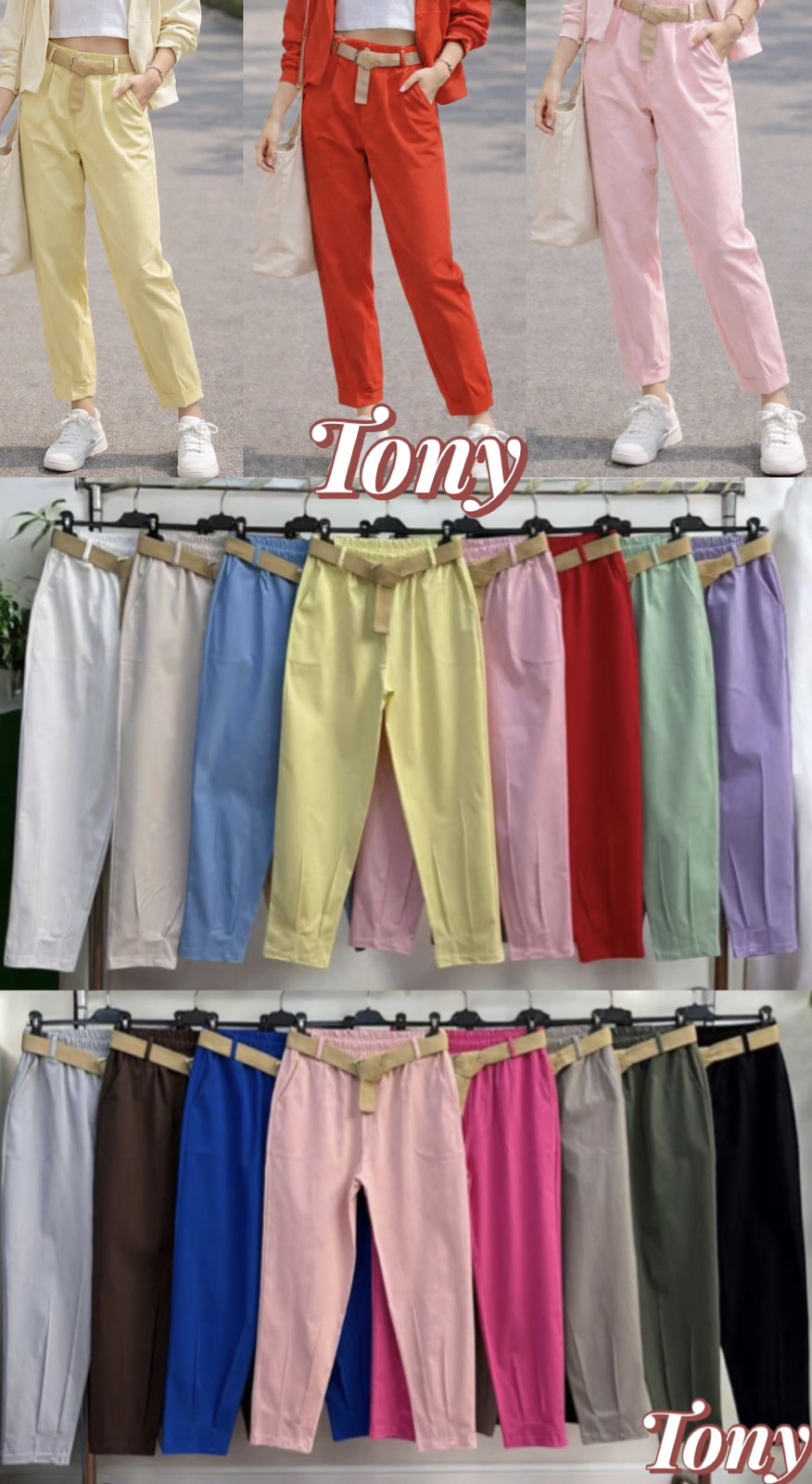 Spodnie Damskie  WŁOSKA  , Size uni, paczka 6szt ,mix kolor