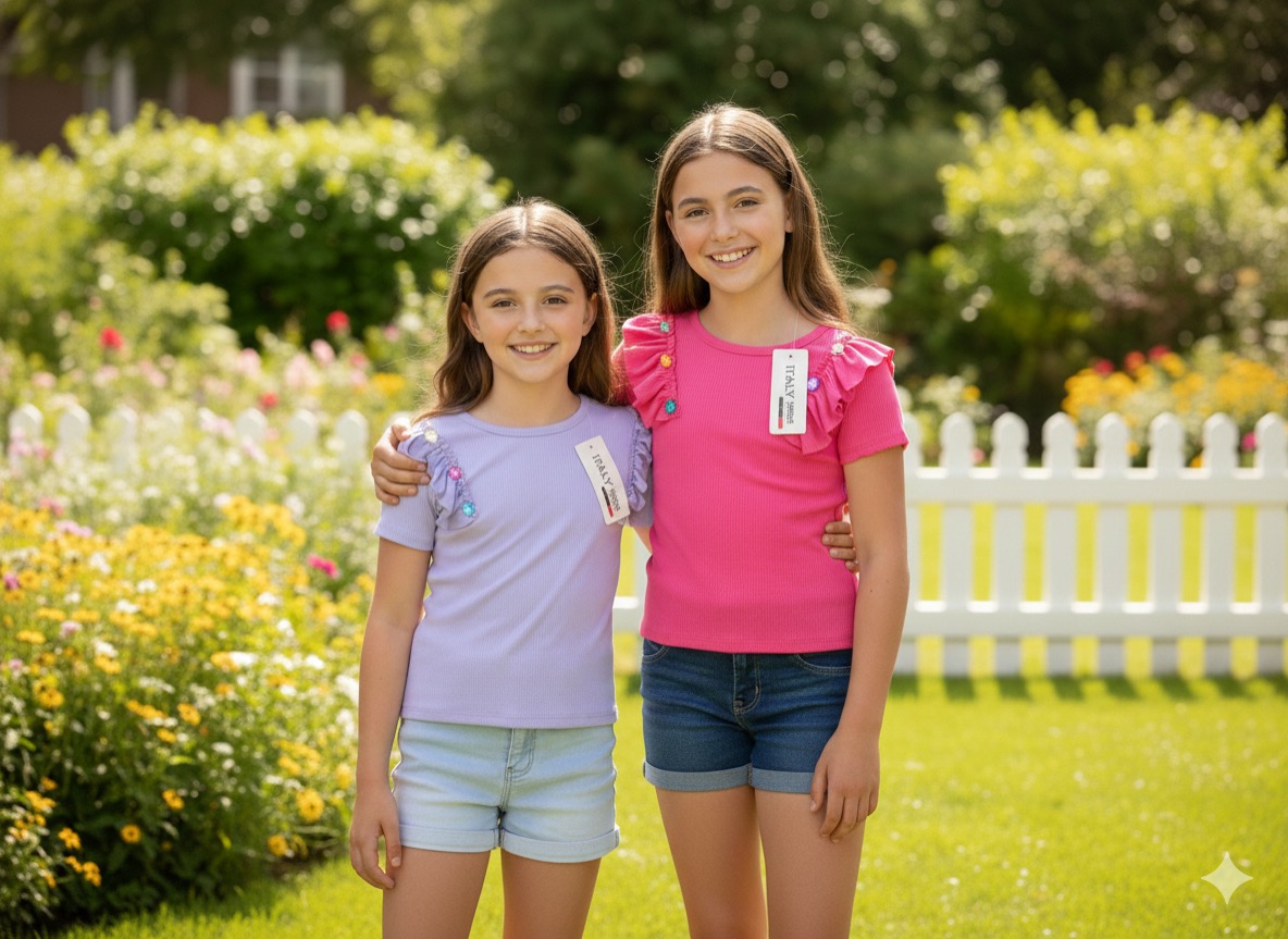 Bluzki DZIECIĘCA , Size 4-14lat, paczka 6szt ,1kolor