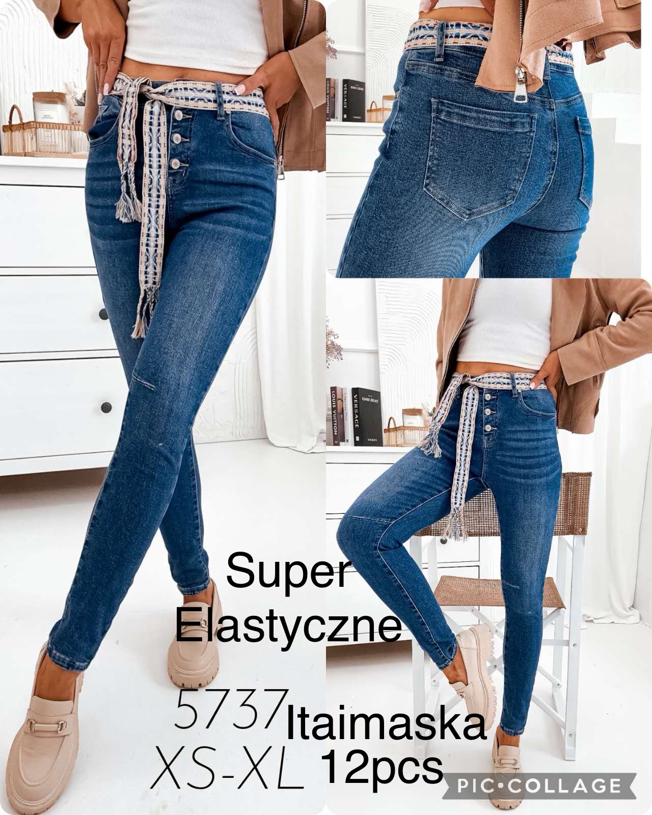 Jeansy  damskie , Size xs-xl,paczka 12szt,1kolor