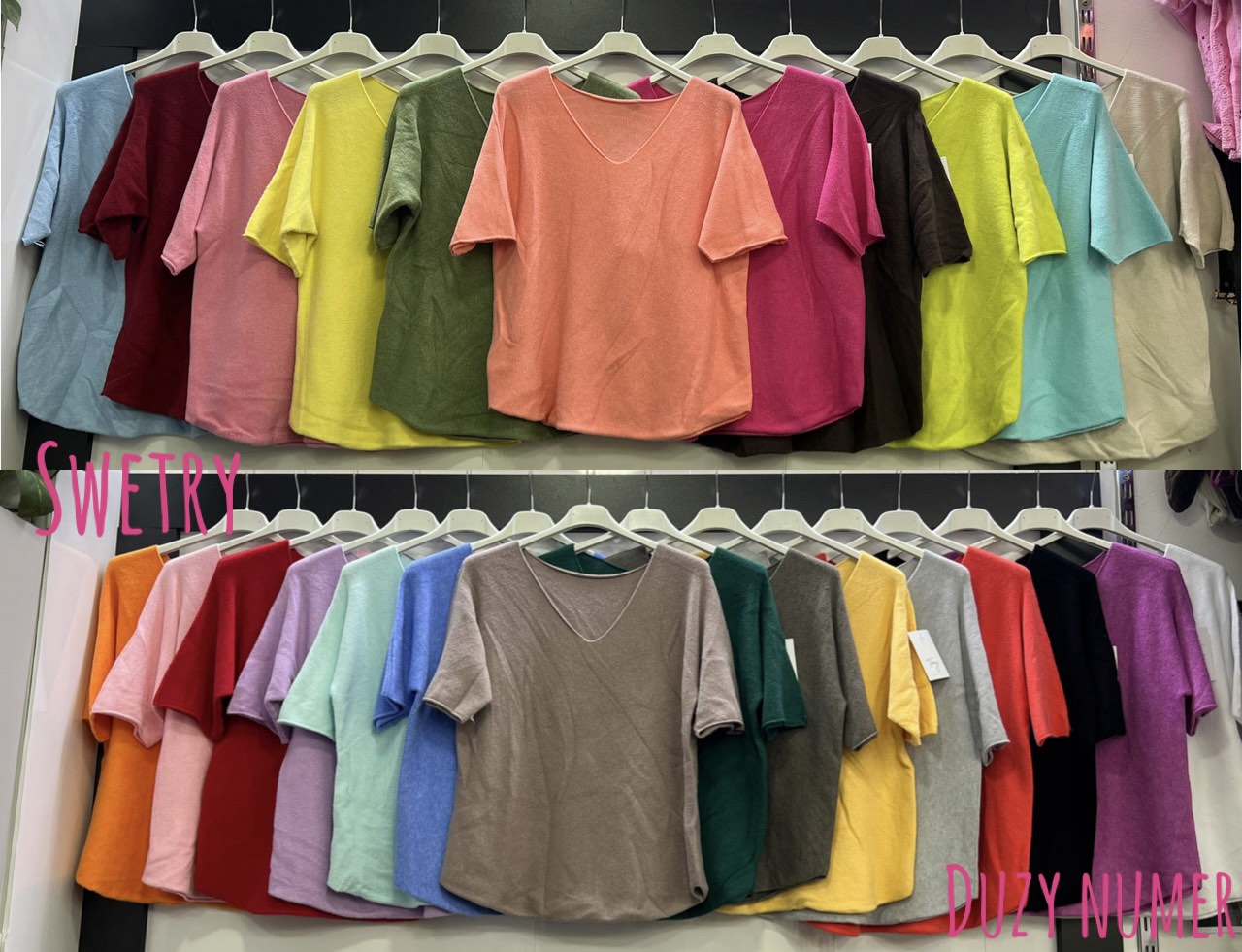 Swetry Damskie  WŁOSKA  , Size uni, paczka 6szt ,mix kolor